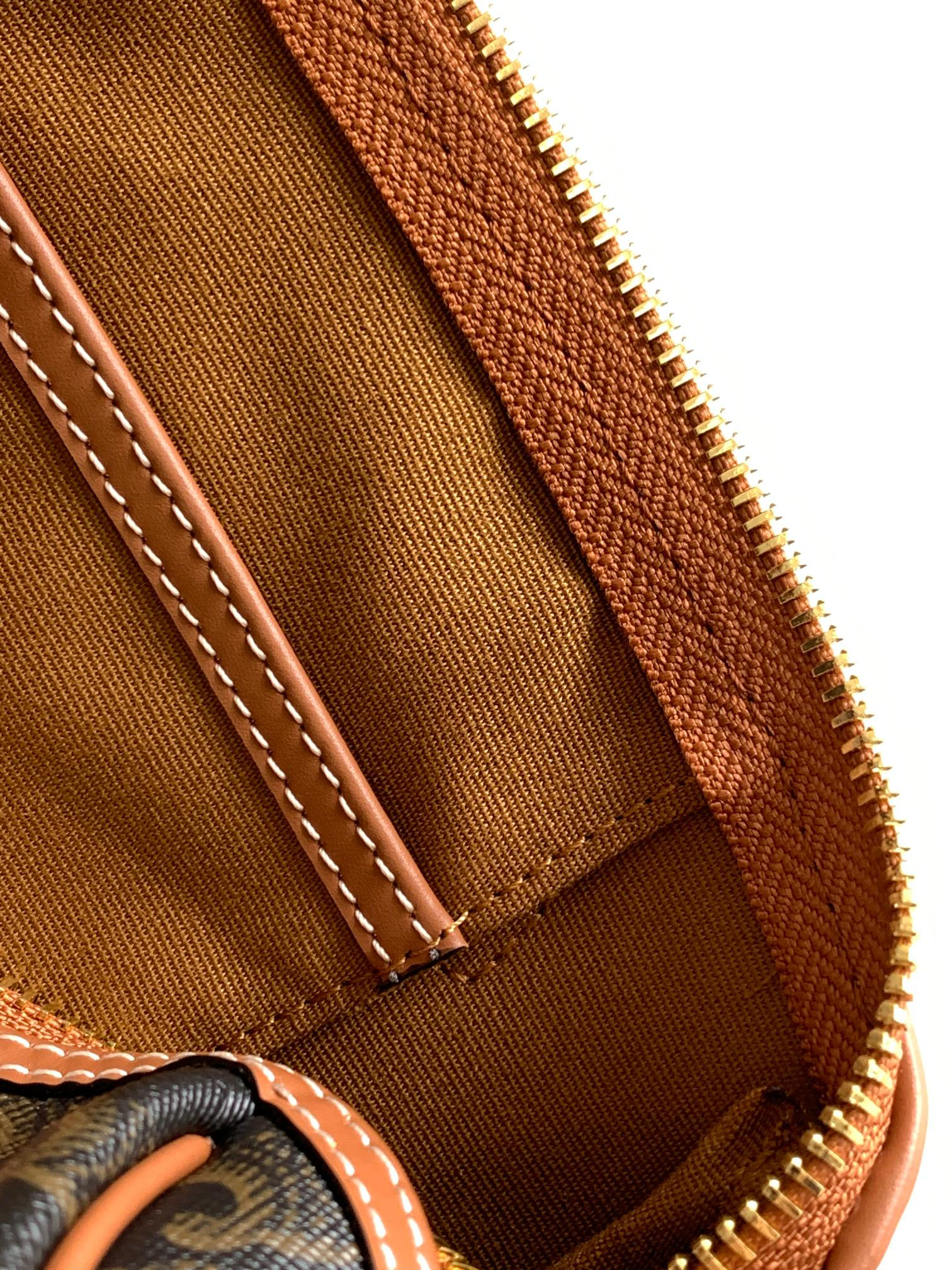 CELINE Small Triomphe Canvas Boston Bag - Image 9
