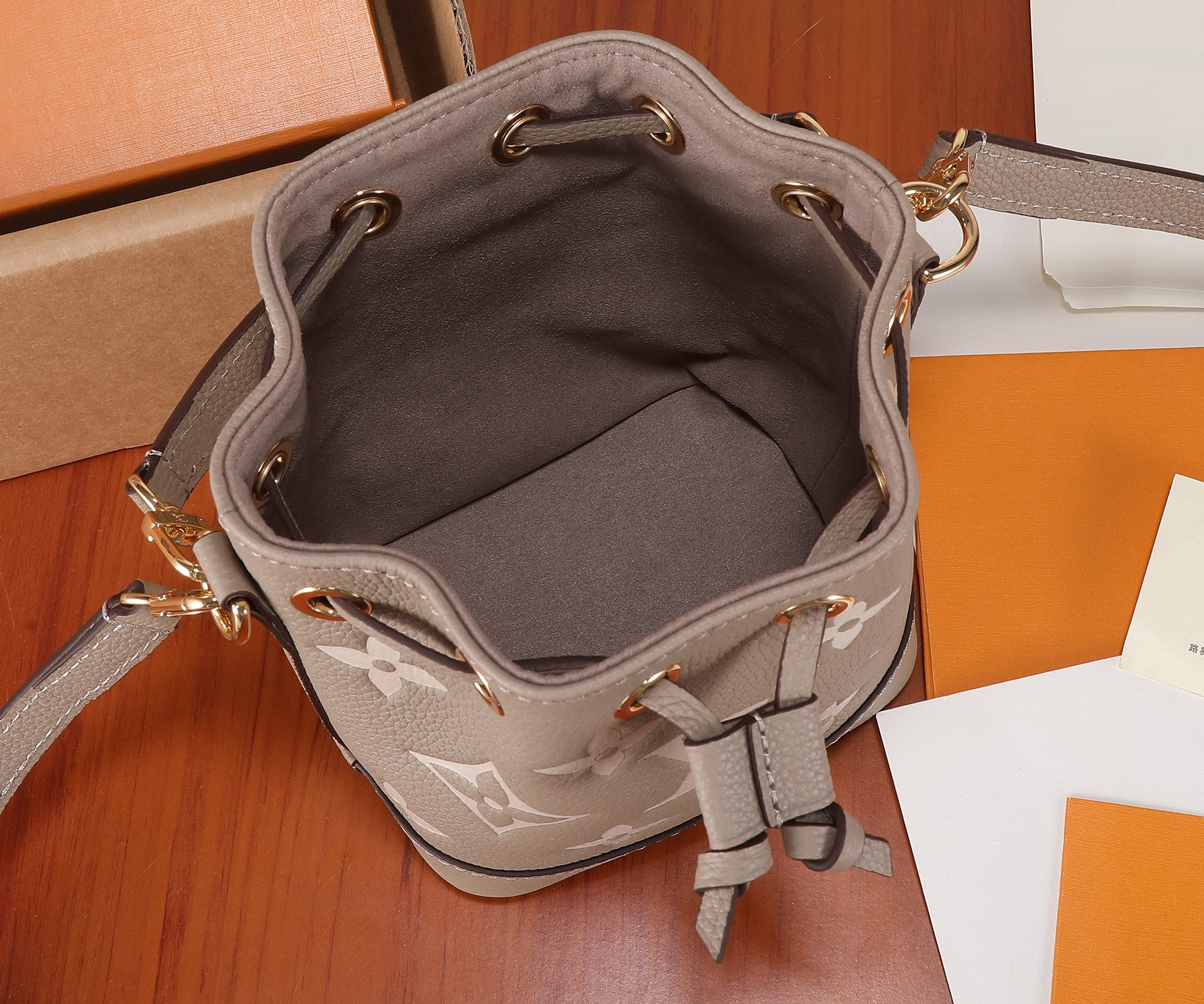 Louis Vuitton Nano Noé Monogram Empreinte Leather Shoulder Bag - Image 9