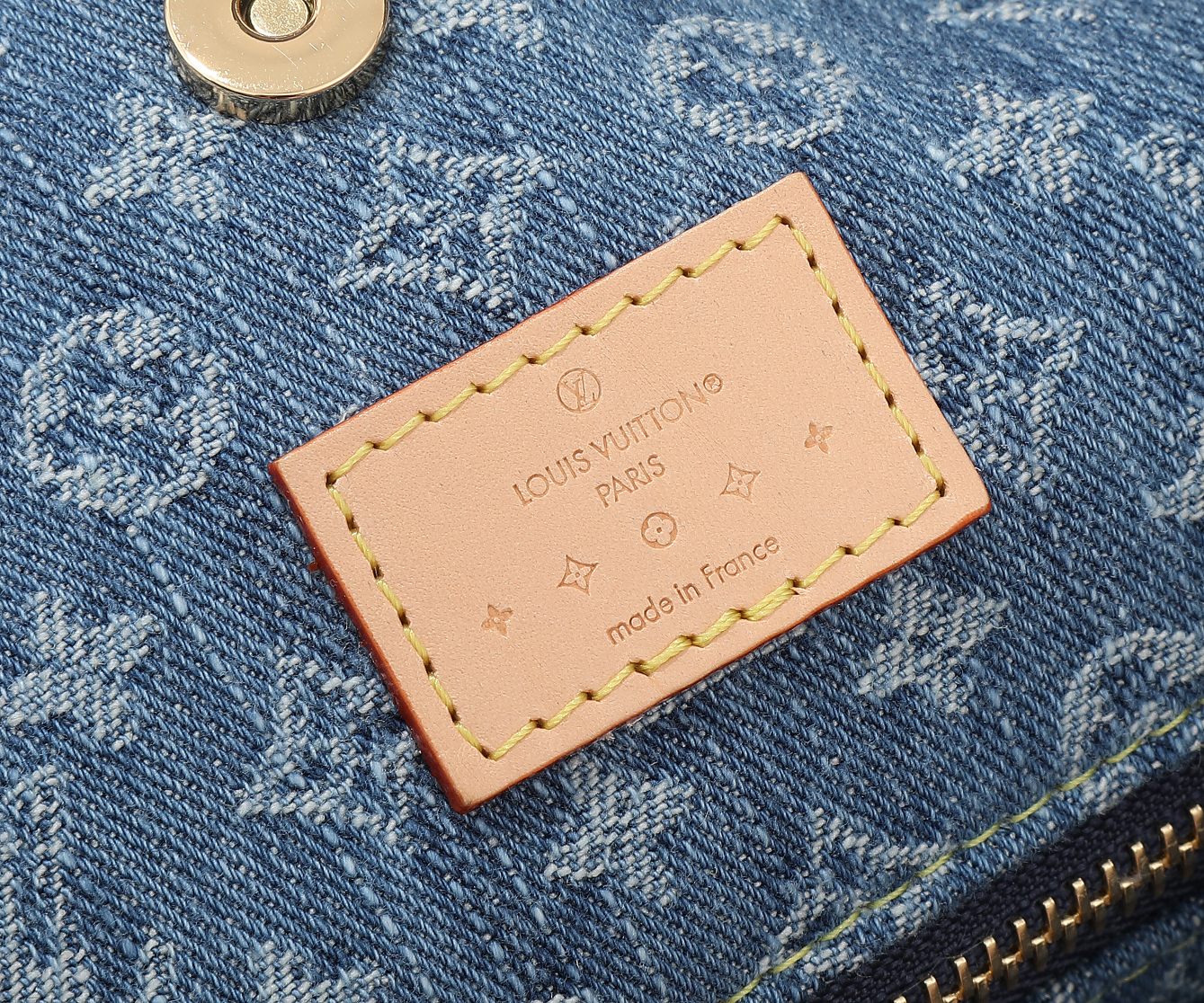 CarryAll Medium Handbag in Monogram Denim Canvas and Leather - Image 9