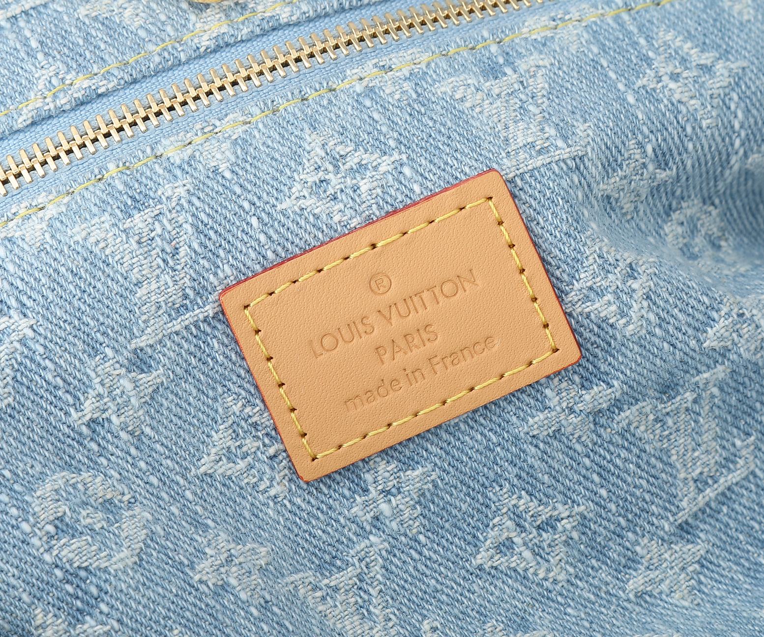 Let Go Small Tote Bag in Monogram Denim - Image 9