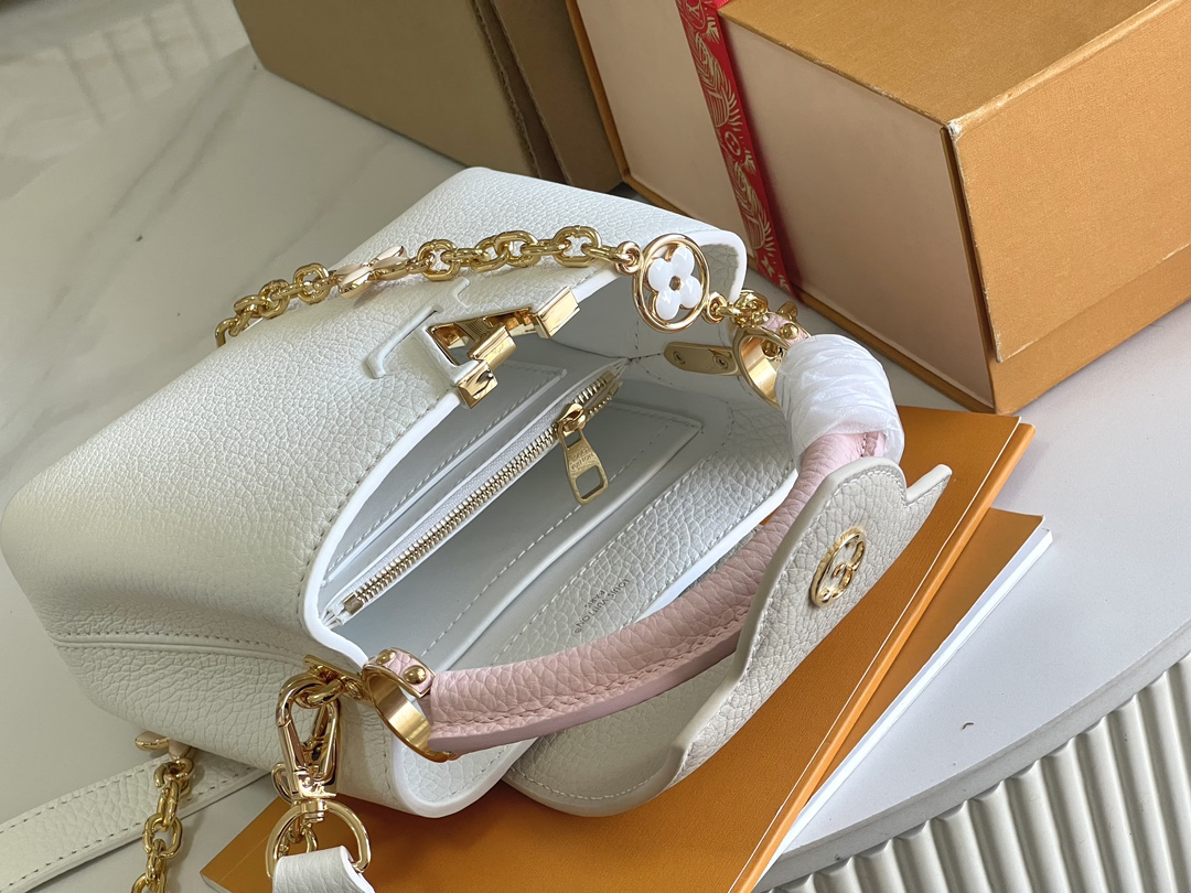 Louis Vuitton Capucines Mini Crossbody Bag M11343 – White Floral Tri-Color - Image 9