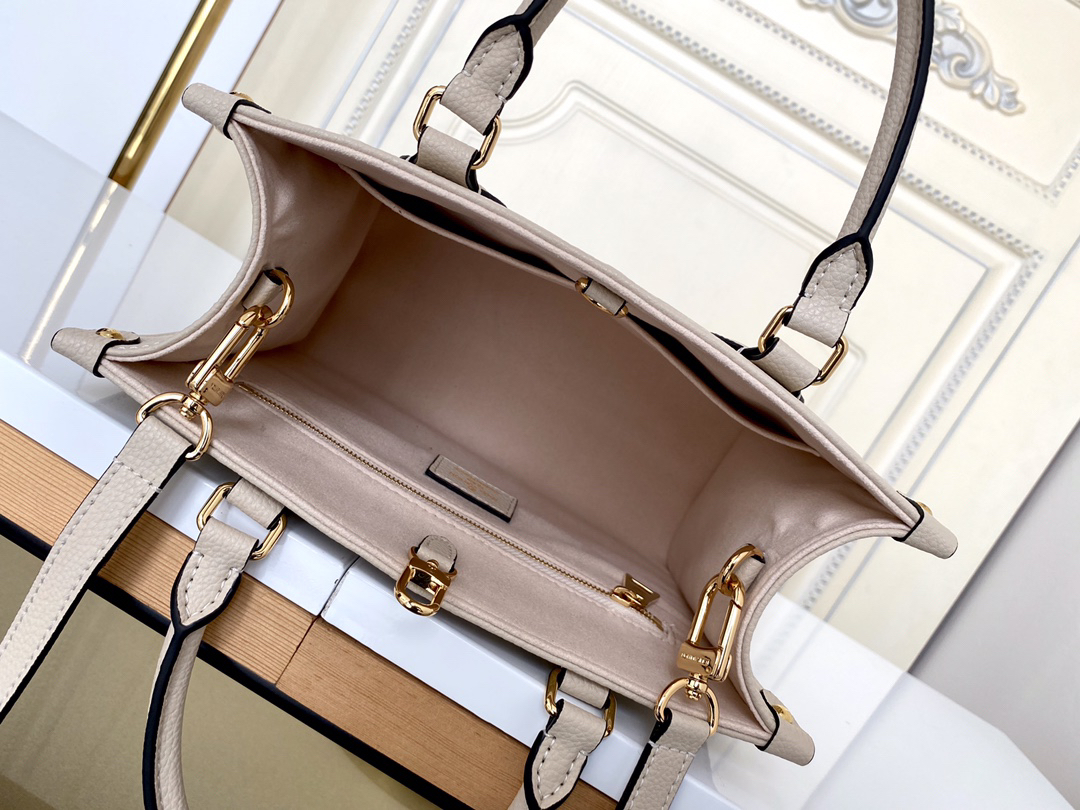 Louis Vuitton OnTheGo Small Tote Bag M45654 in White Monogram Cowhide Leather - Image 9