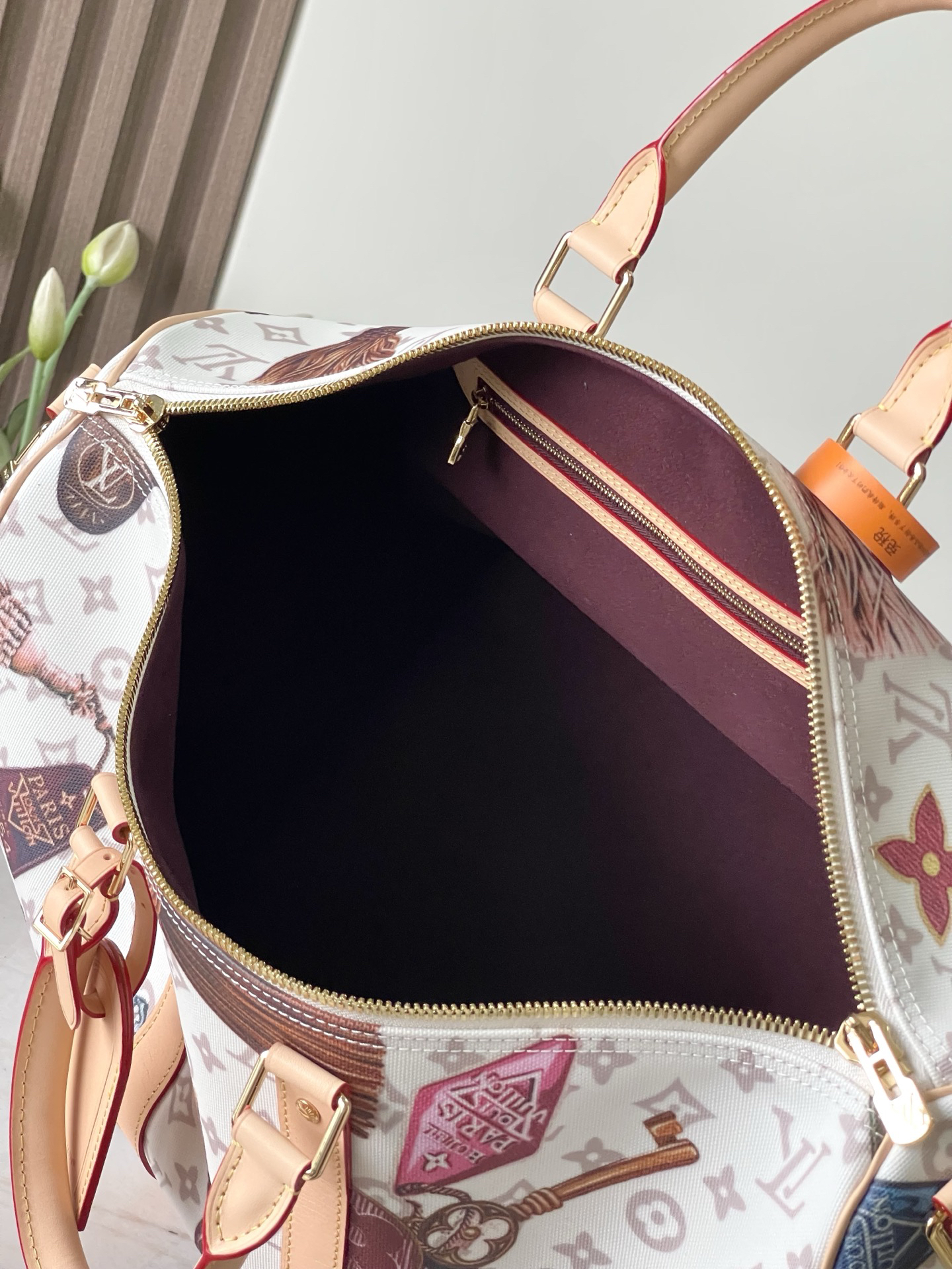 Keepall Bandoulière 45 Travel Bag in Monogram Dune Canvas - Image 9