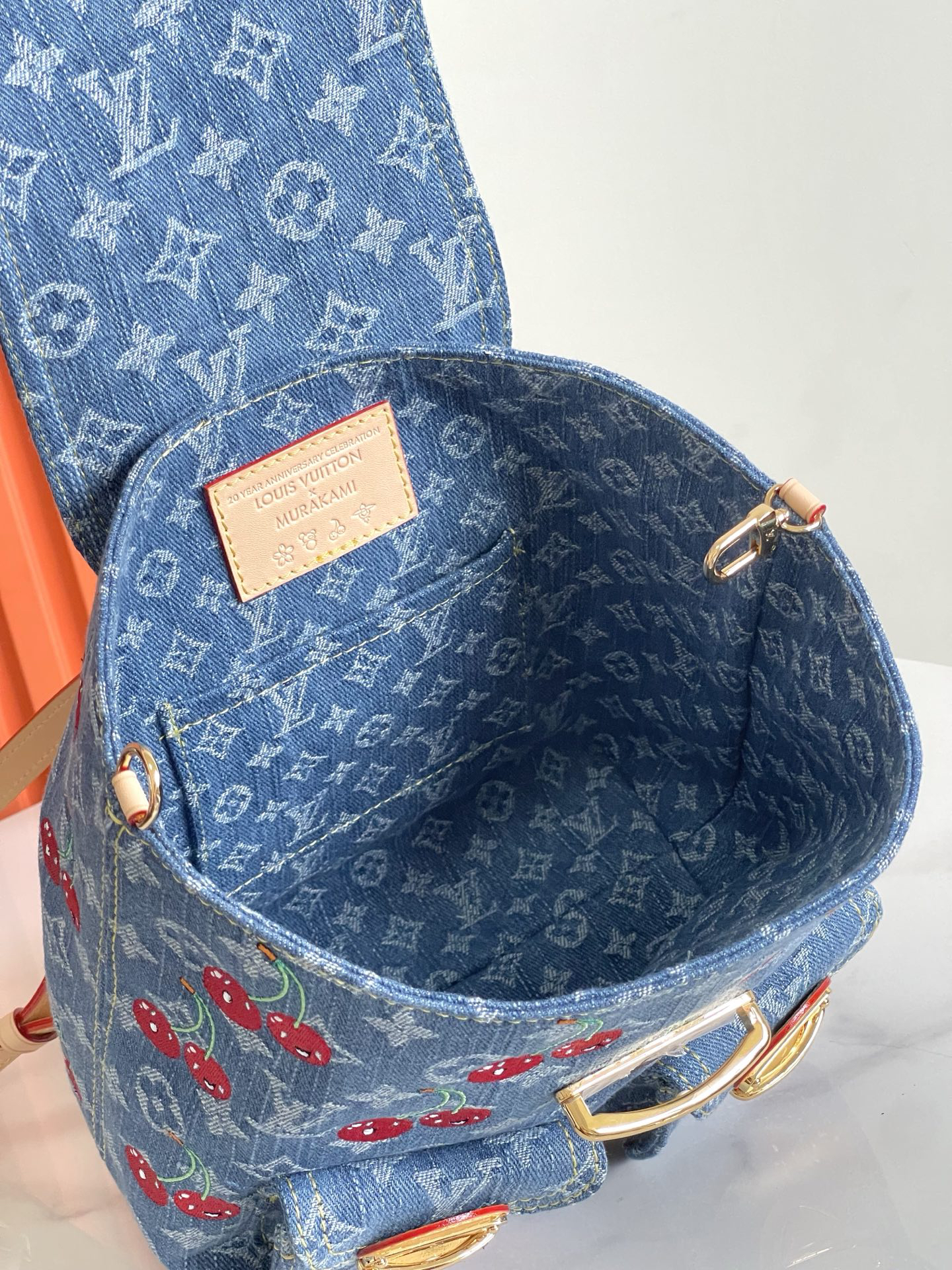 Louis Vuitton x Takashi Murakami Venice Double Shoulder Bag in Monogram Denim - Image 9