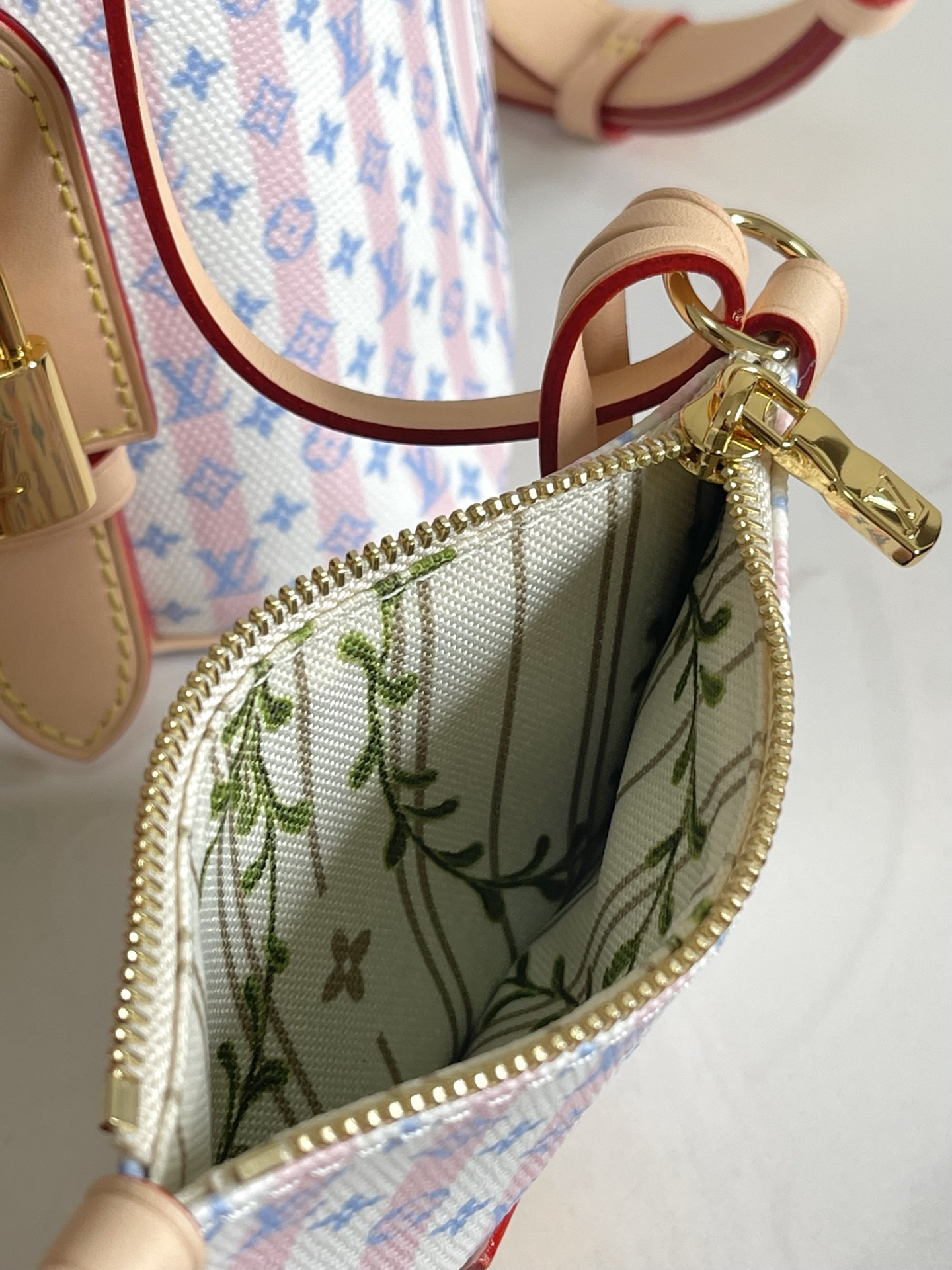 Louis Vuitton All In BB Bucket Crossbody Bag – Pink Monogram Stripe - Image 9