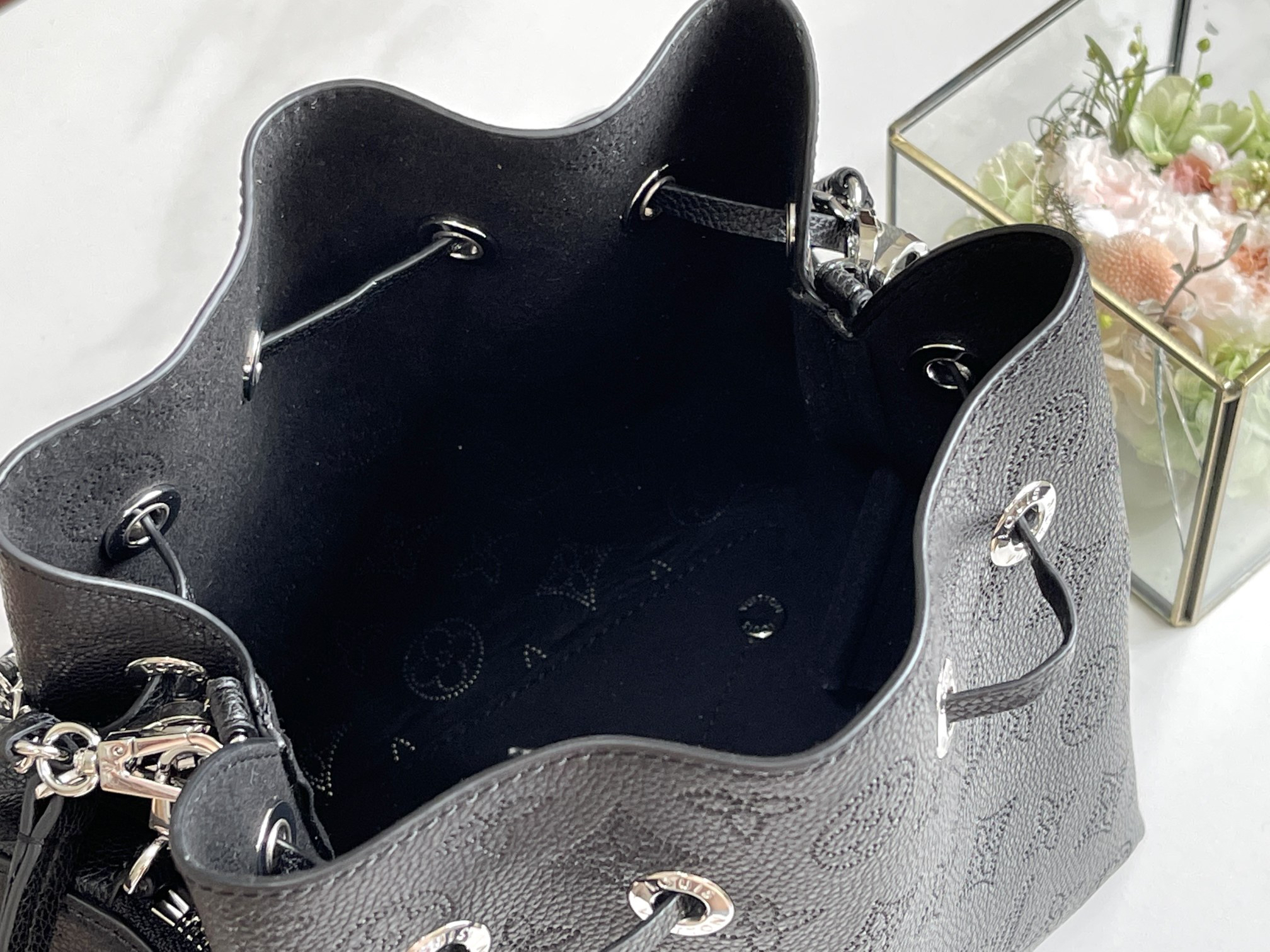 Louis Vuitton Bella Monogram Perforated Calfskin Bucket Bag - Image 9
