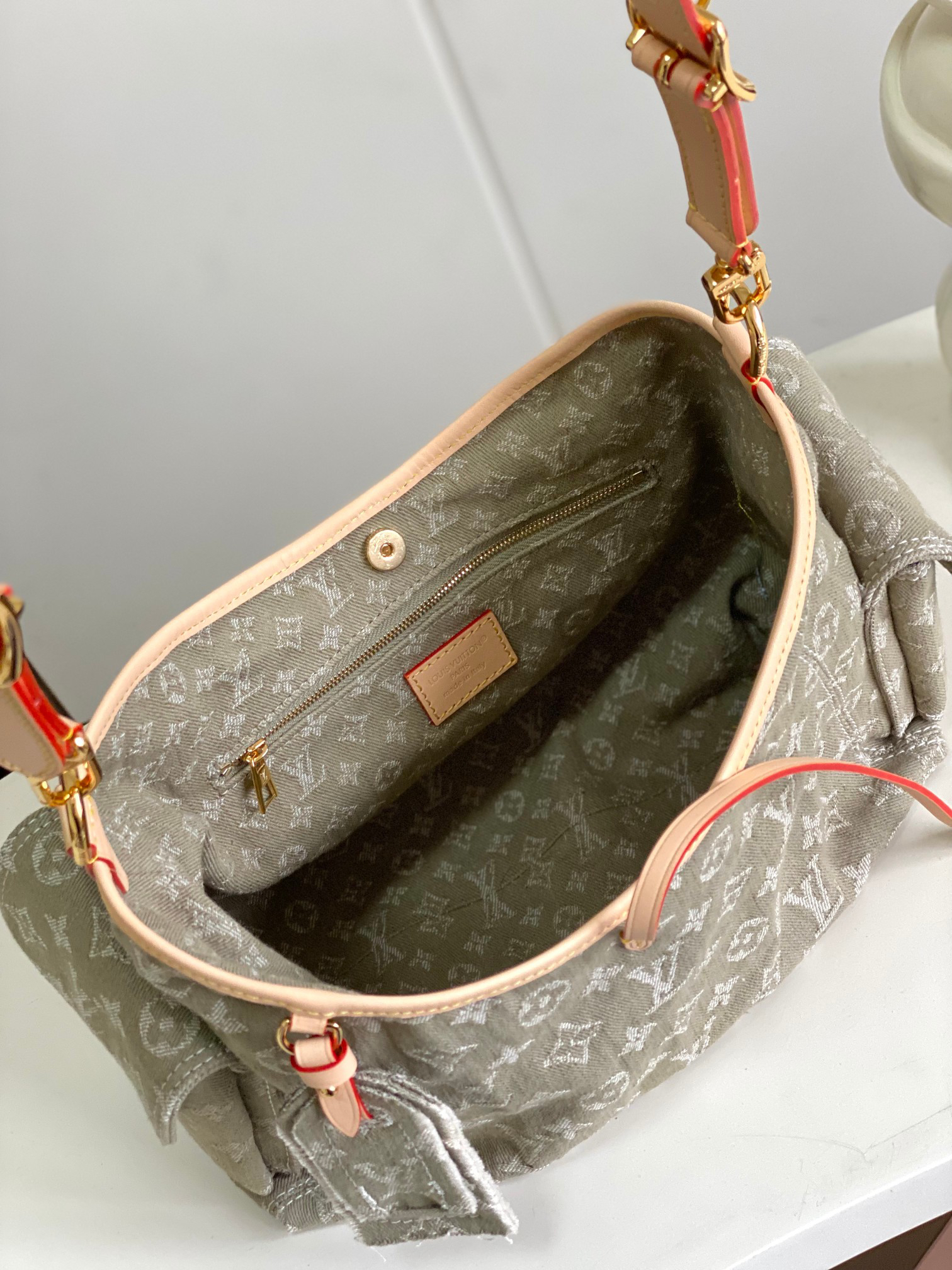 Louis Vuitton Carryall Cargo Small Handbag, Denim Rendez-Vous Collection, Green - Image 9