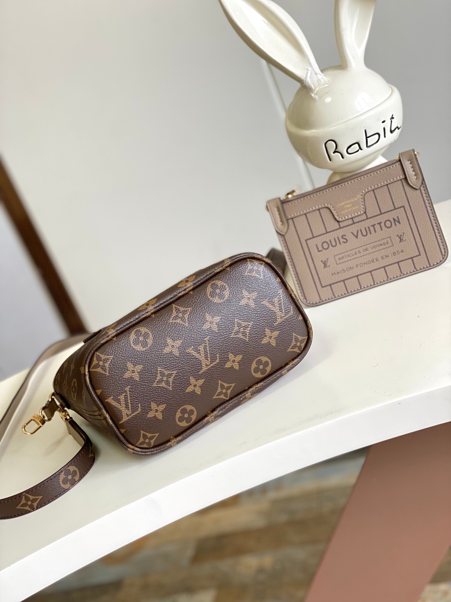 Neverfull BB Handbag - Damier Azur Canvas, Gray, Small - Image 9