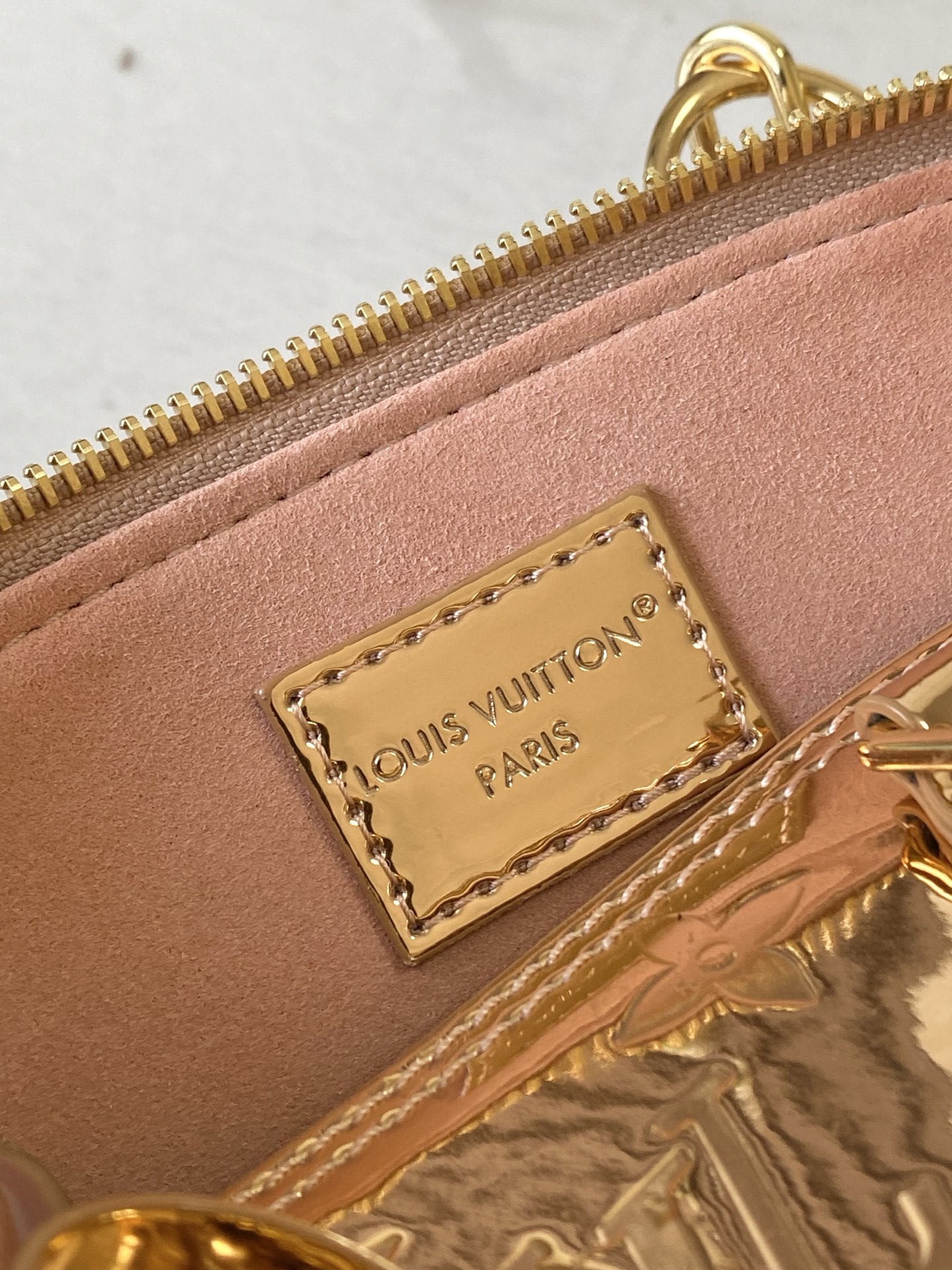 Louis Vuitton Alma BB Handbag in Silver Monogram Miroir - Image 9