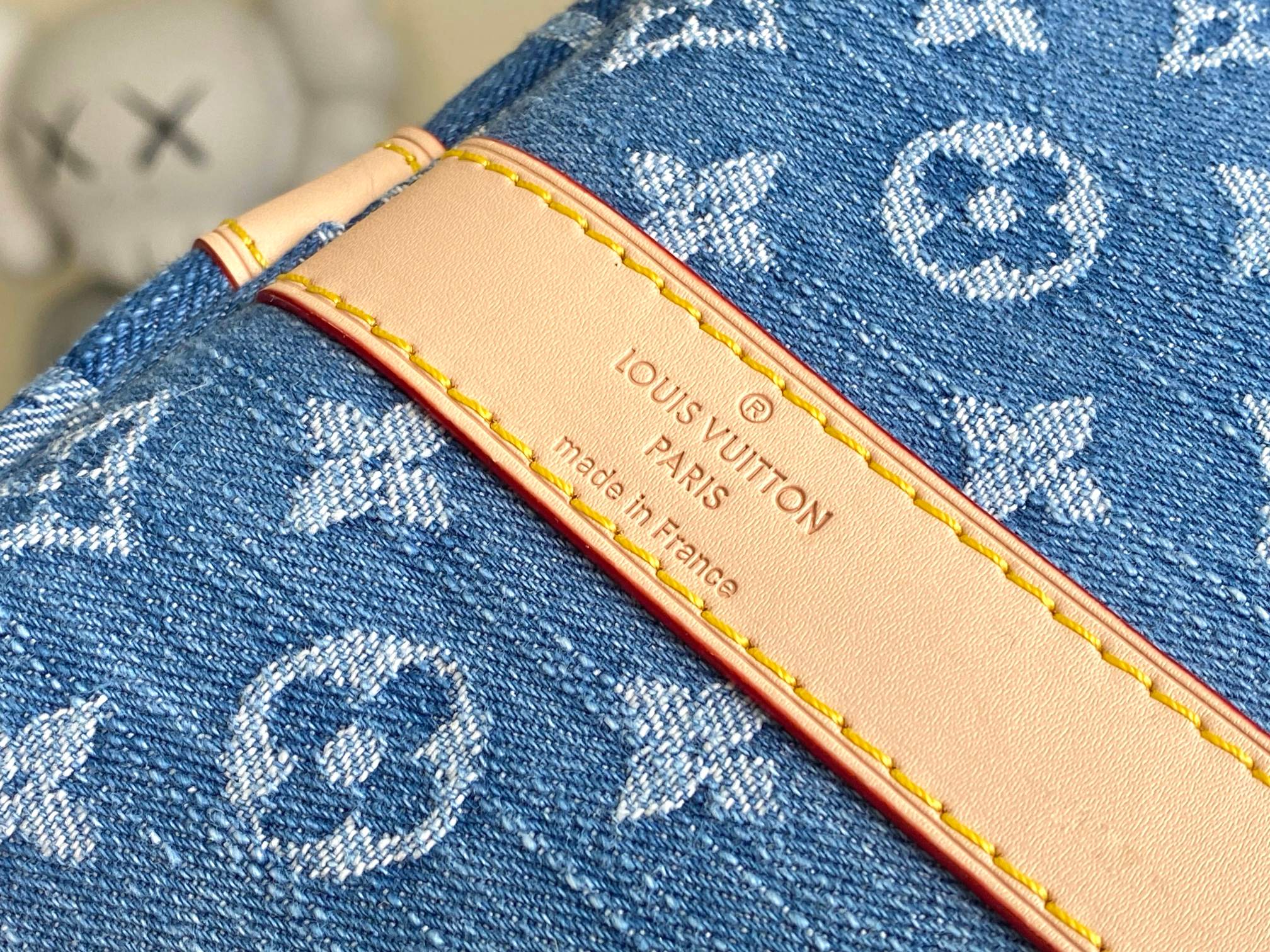 Louis Vuitton Keepall 50 Travel Bag in Denim Monogram Canvas - Image 9