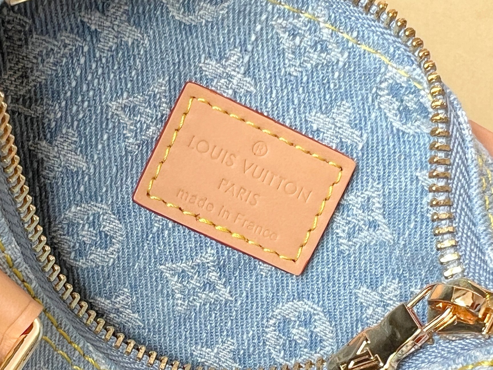 Nano Speedy Handbag in Light Blue Denim - Image 9