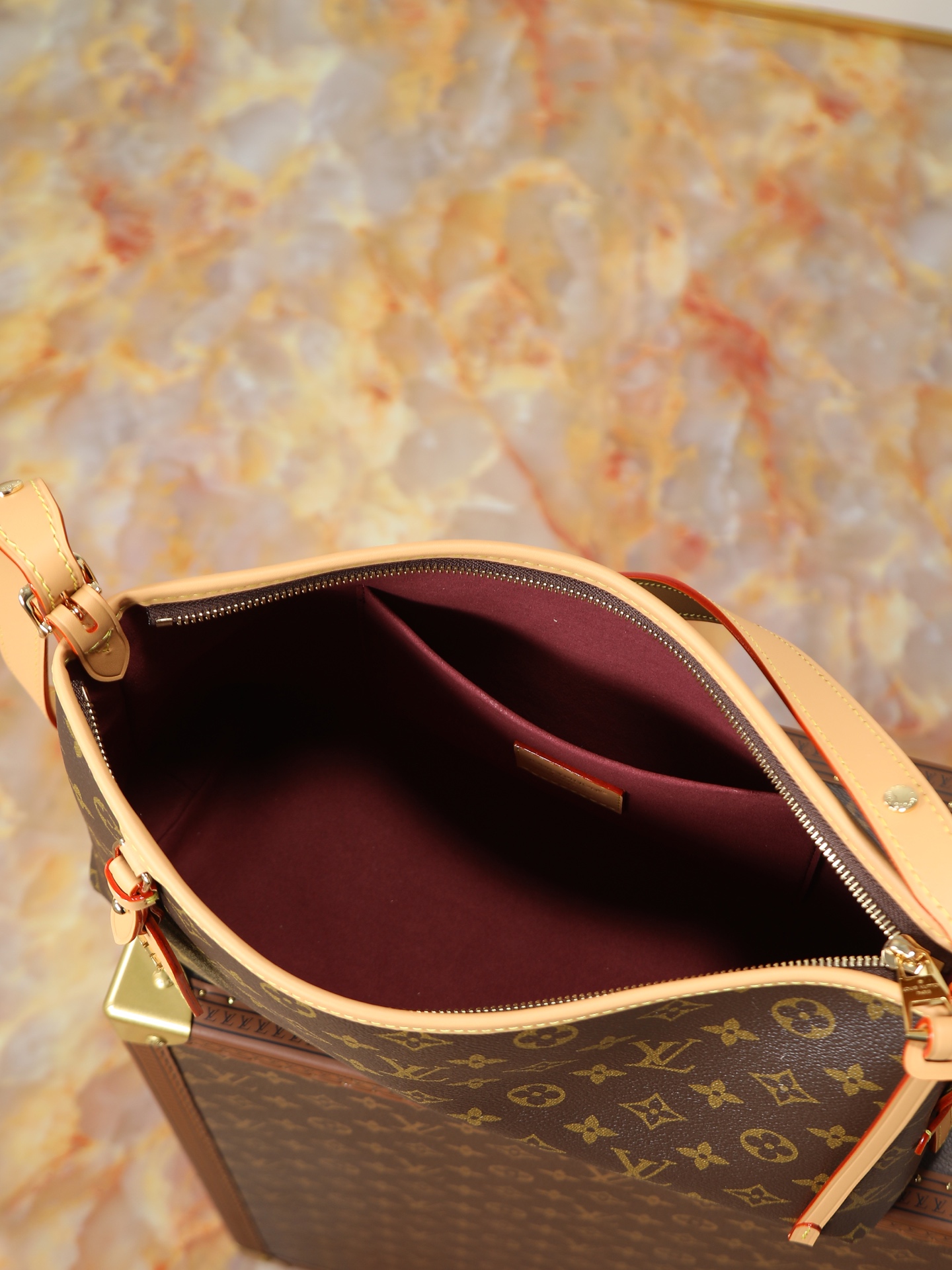 CarryAll EastWest Monogram Canvas and Leather Crossbody Bag - Image 9
