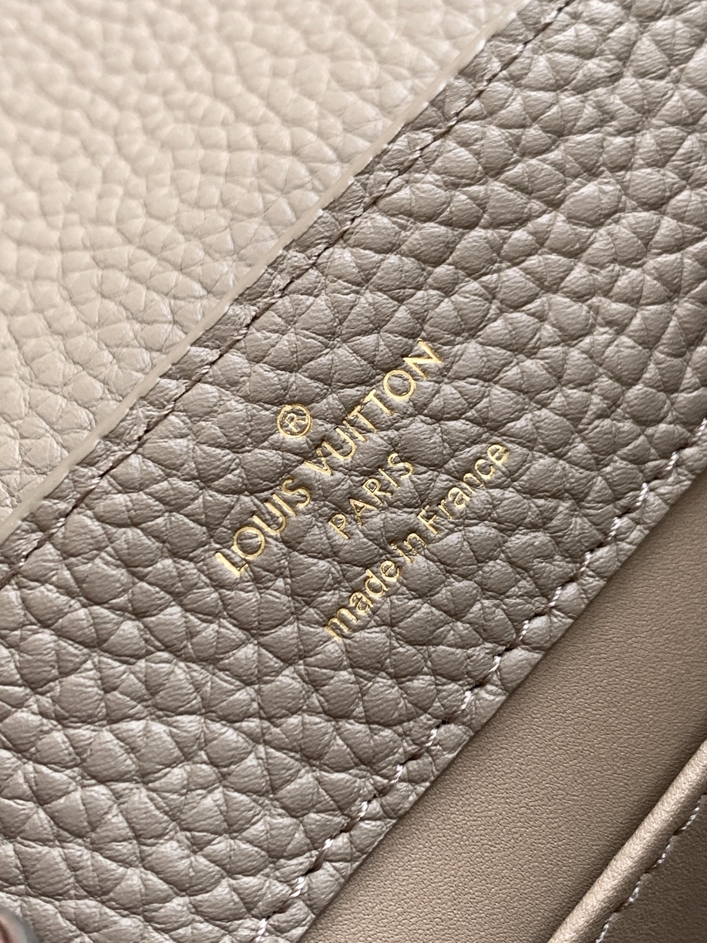 Louis Vuitton Capucines Mini Handbag in Elephant Gray - Image 9