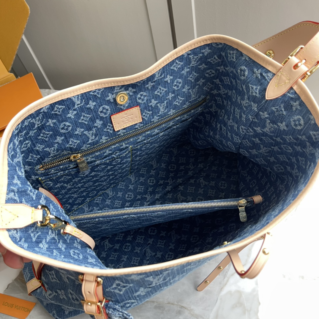 Louis Vuitton CarryAll Medium Denim Tote Bag - Image 9