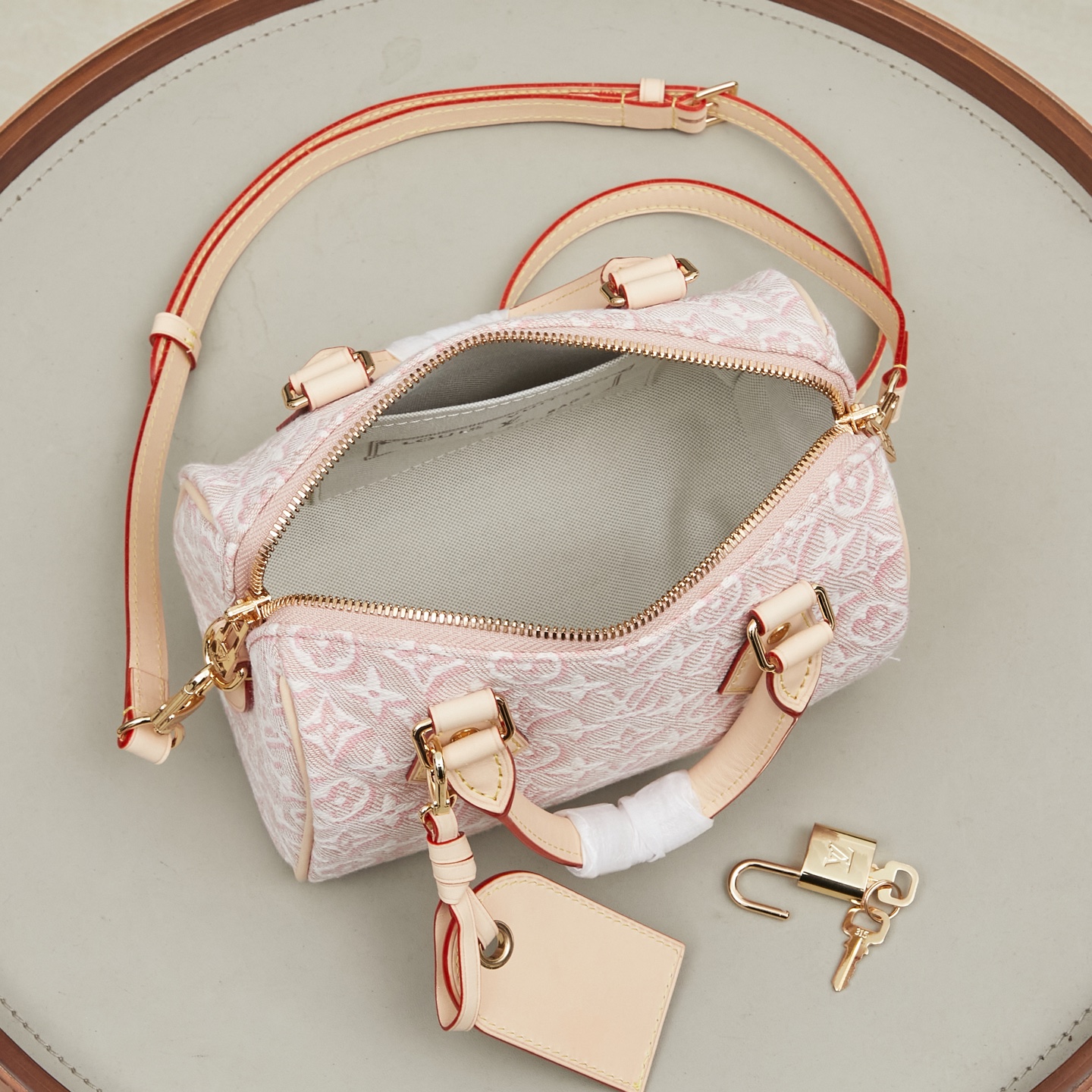 Louis Vuitton Speedy Bandoulière 20 Handbag - Pink Monogram Emblème - Image 9