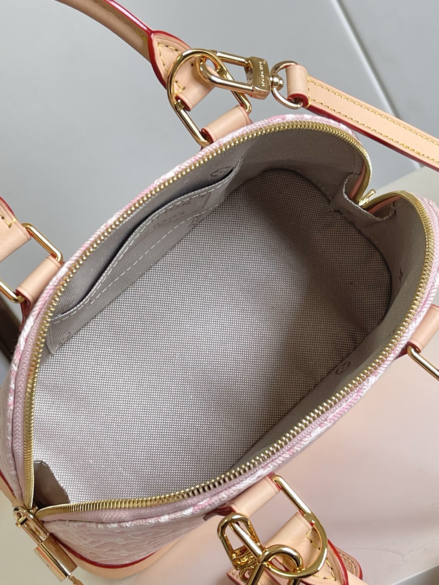Louis Vuitton Alma BB Pink Embossed Monogram Handbag - Image 9