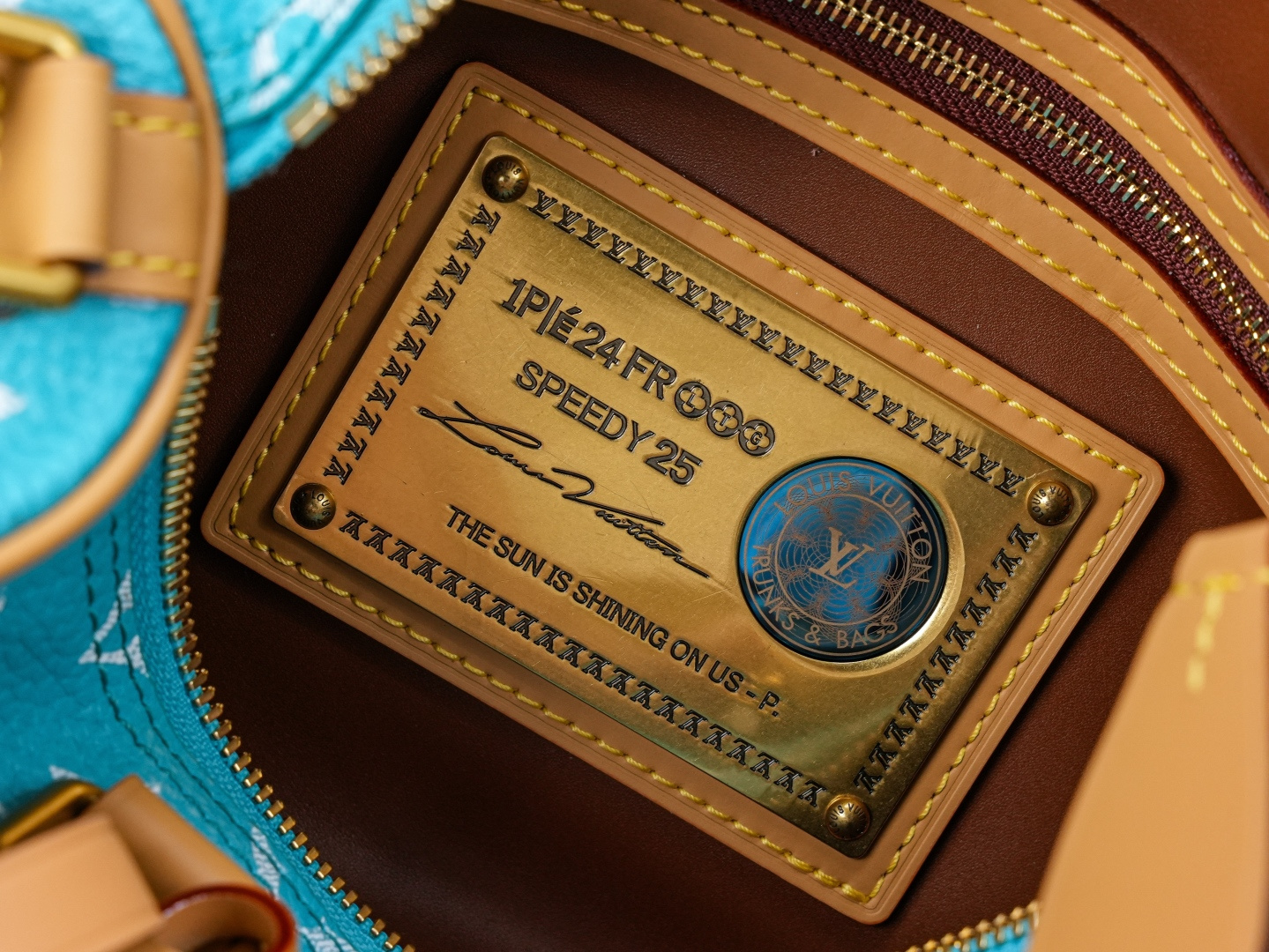 Louis Vuitton Speedy Bandouliere 25 Monogram Leather Handbag, Light Blue - Image 9