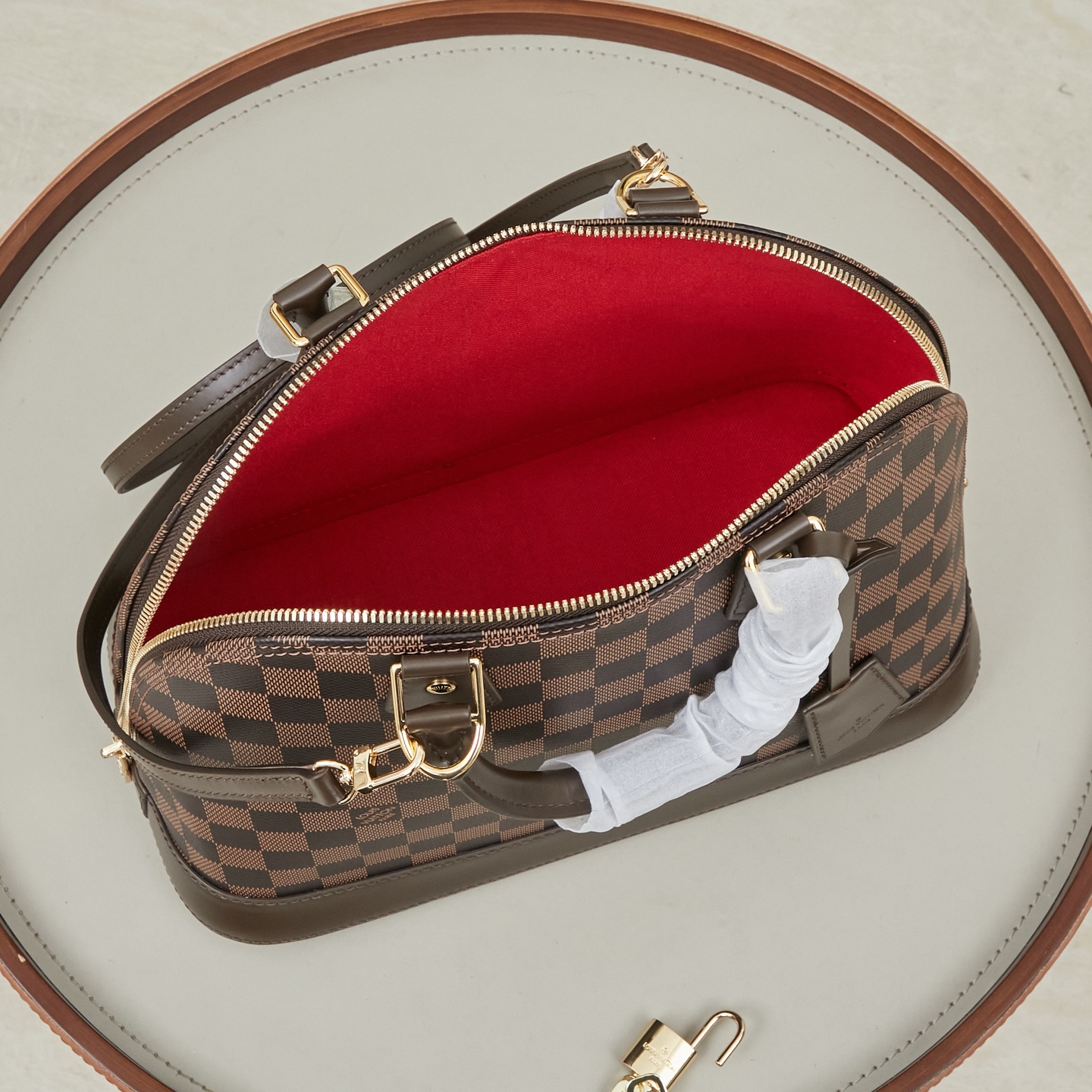 Louis Vuitton Alma Handbag M53151, Monogram Canvas, Brown - Image 9