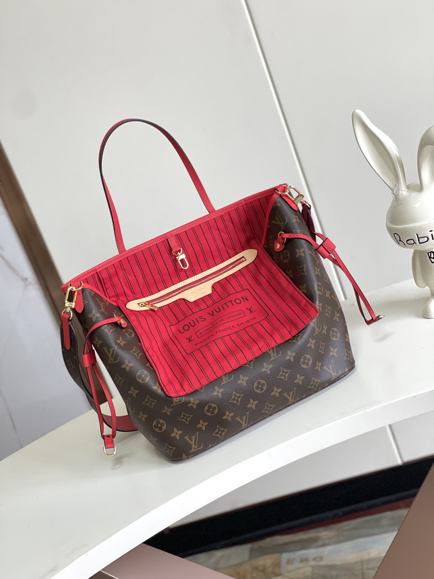 Louis Vuitton Neverfull MM Damier Azur Canvas Tote Bag - Image 9