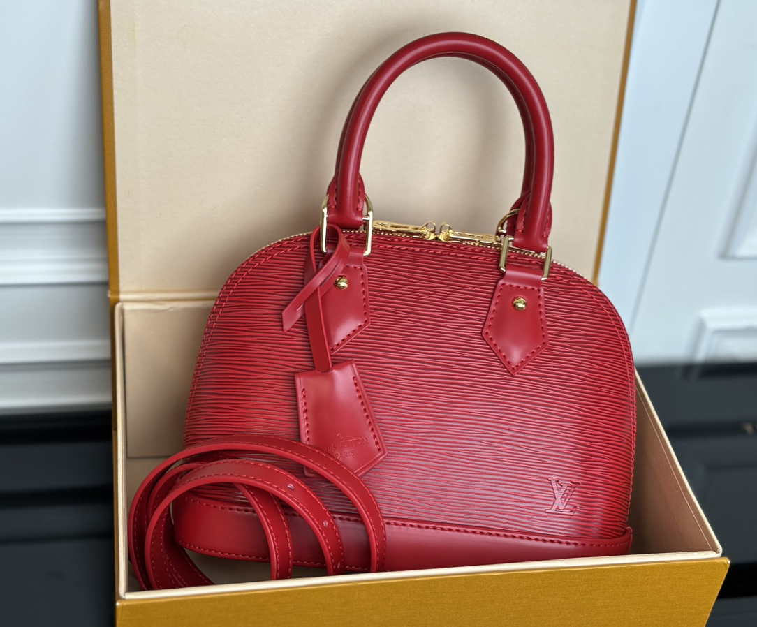 Louis Vuitton Alma BB Epi Leather Handbag - Red - Image 9