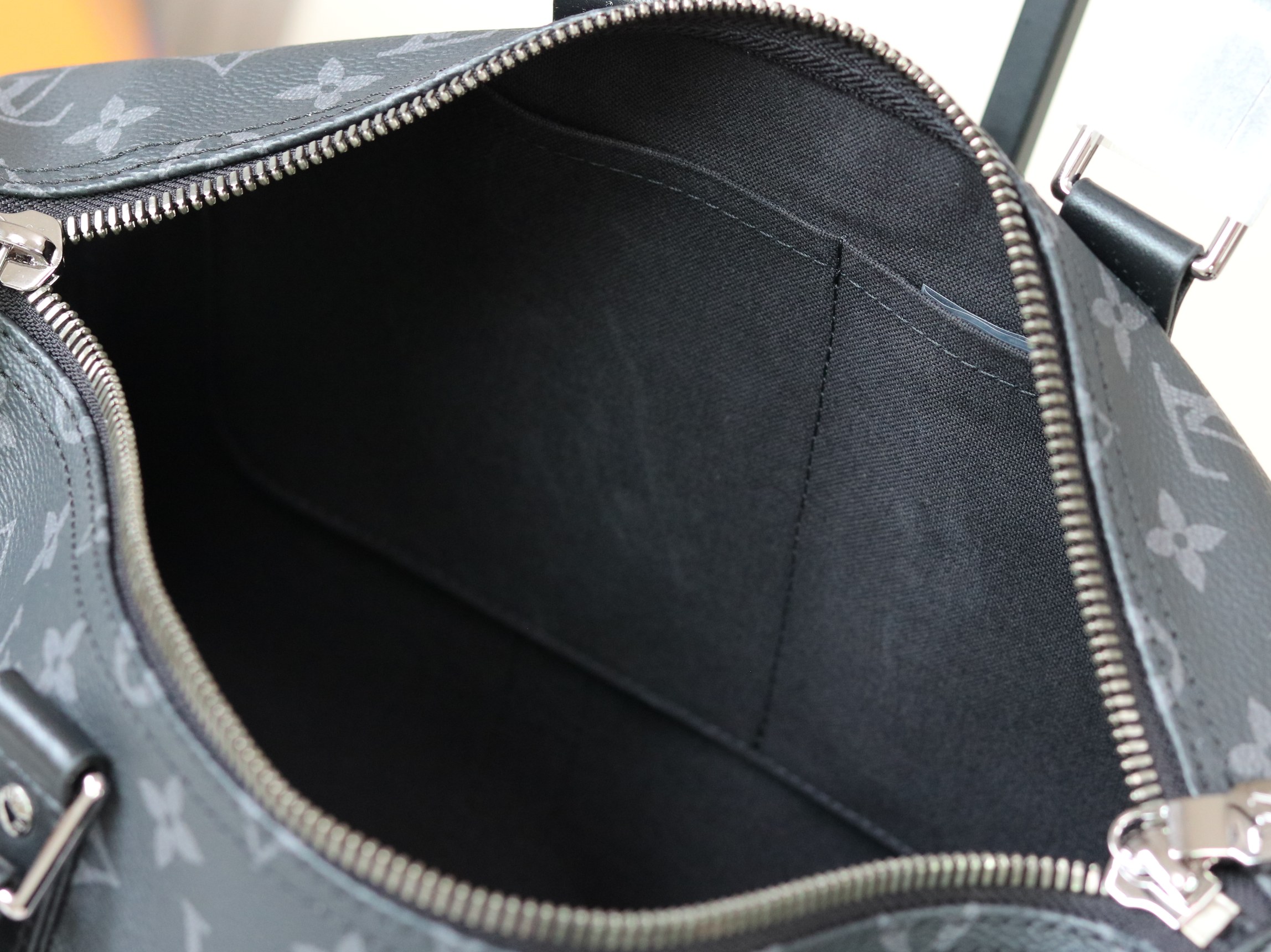 Louis Vuitton Keepall 35 Travel Bag in Monogram Eclipse Canvas - Image 9