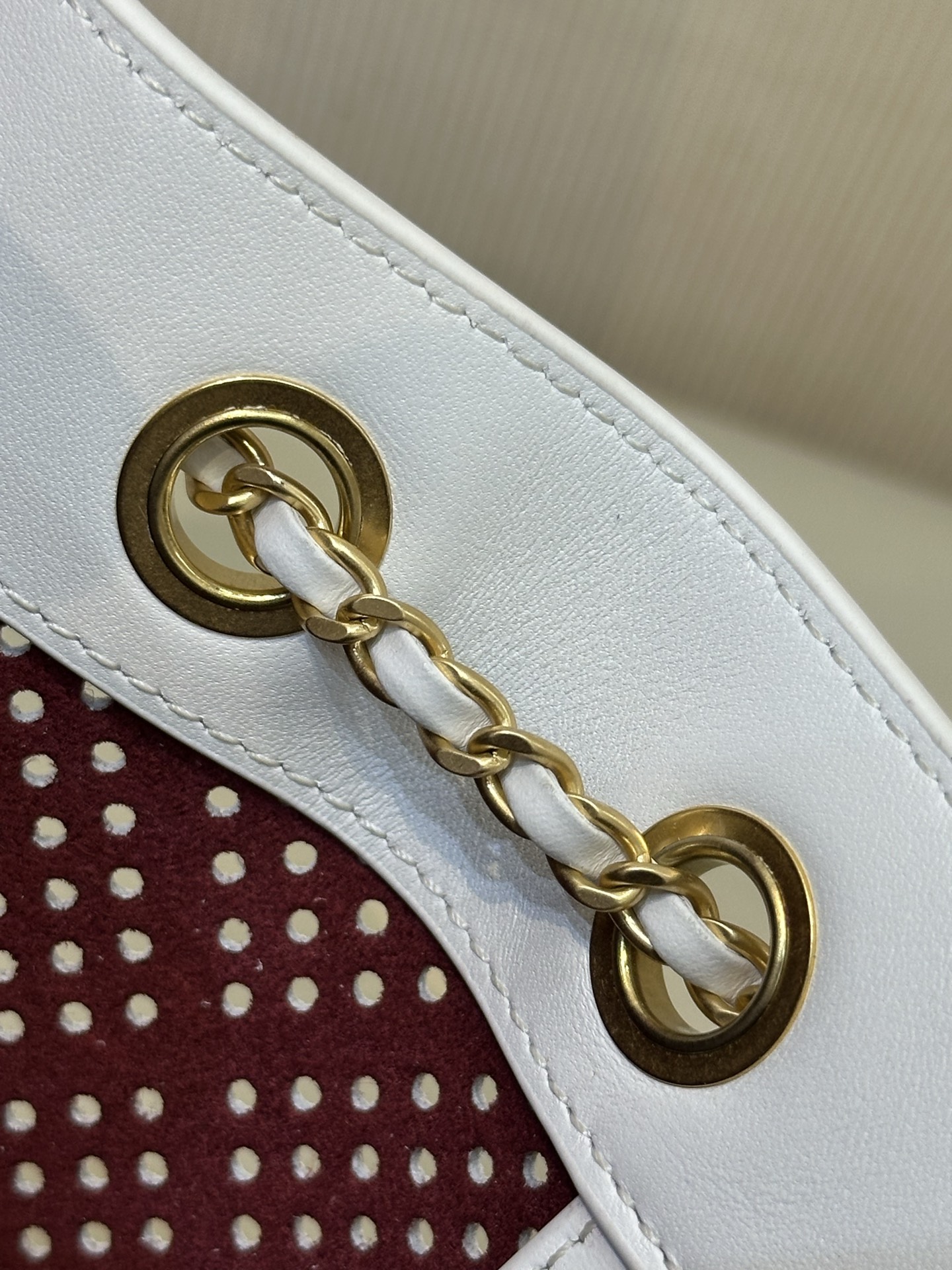Chanel 25 Perforated Cowhide Bucket Handbag - Image 9