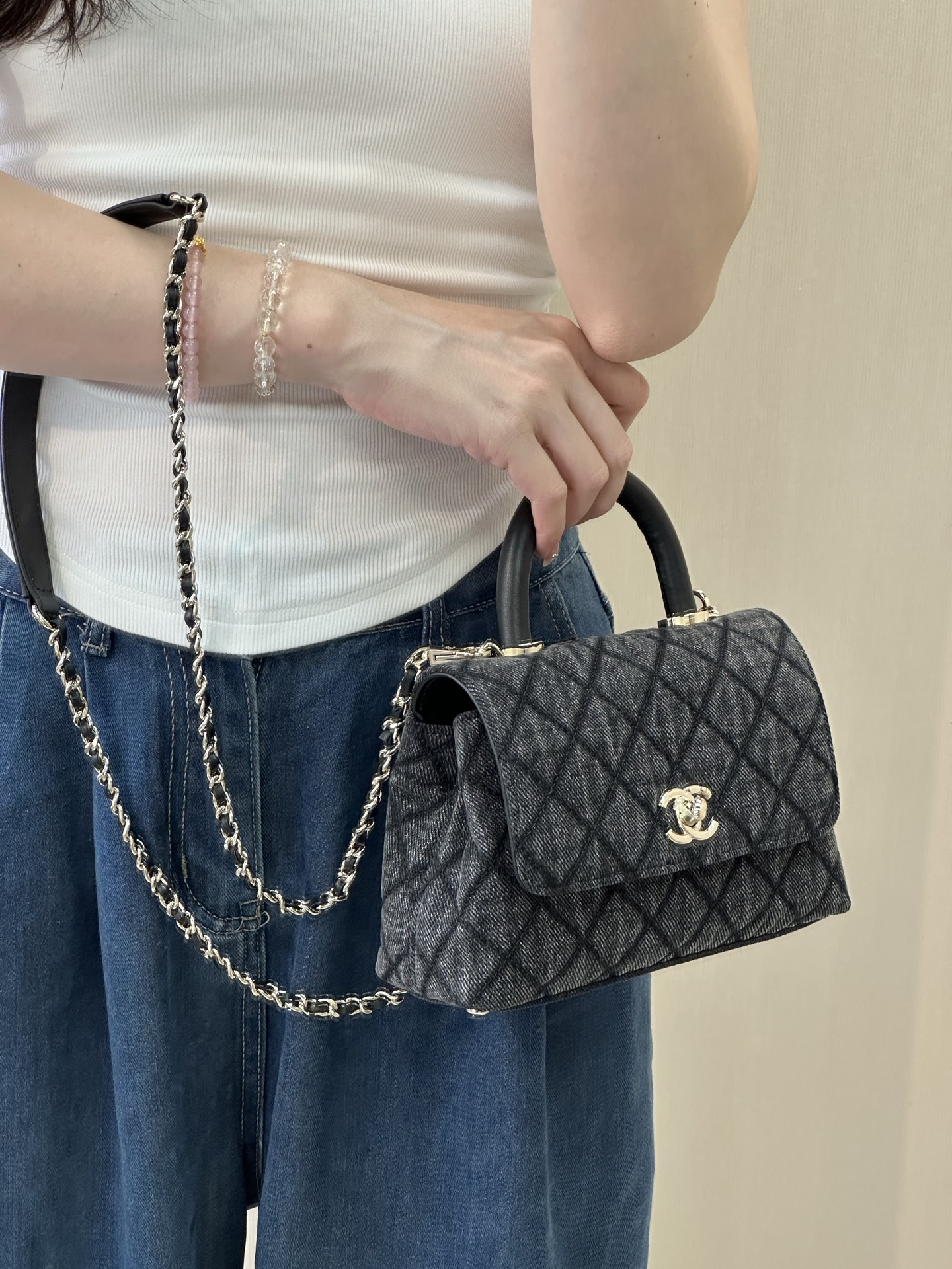 Chanel Coco Handle Mini Denim Handbag - Image 9