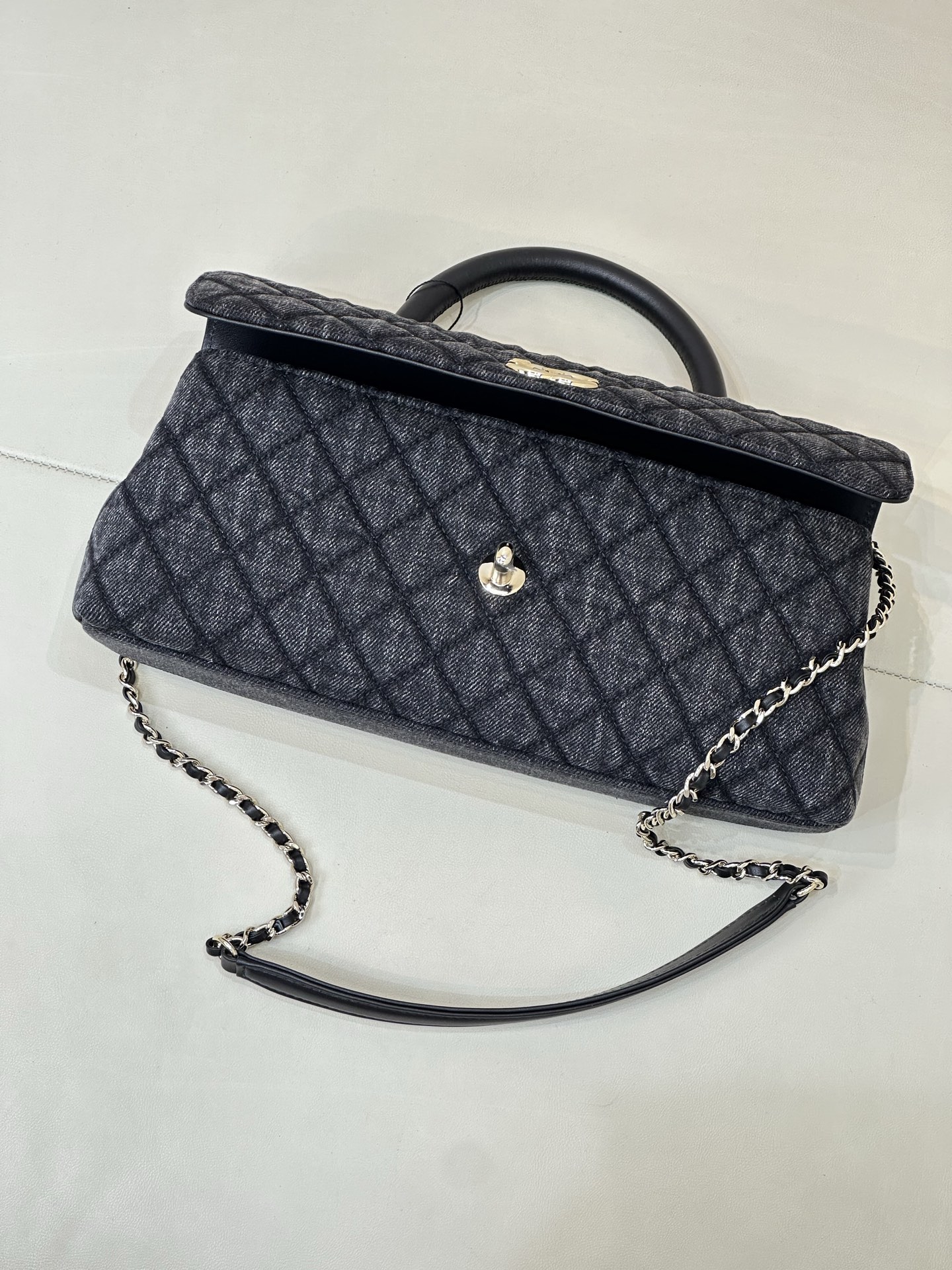 Chanel Coco Handle Denim Handbag - Image 9
