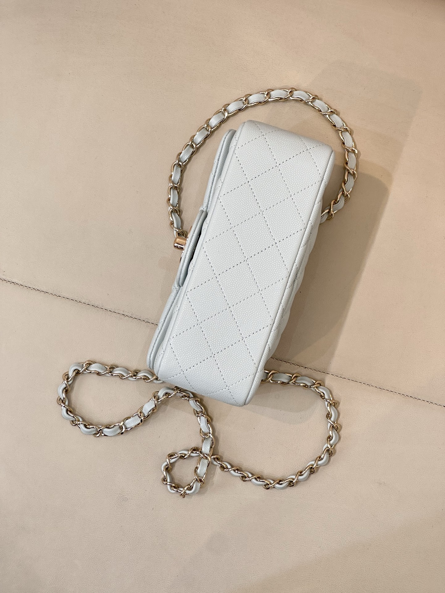 Chanel Classic Flap Bag 116 in Light Blue with Gold Hardware - Image 9
