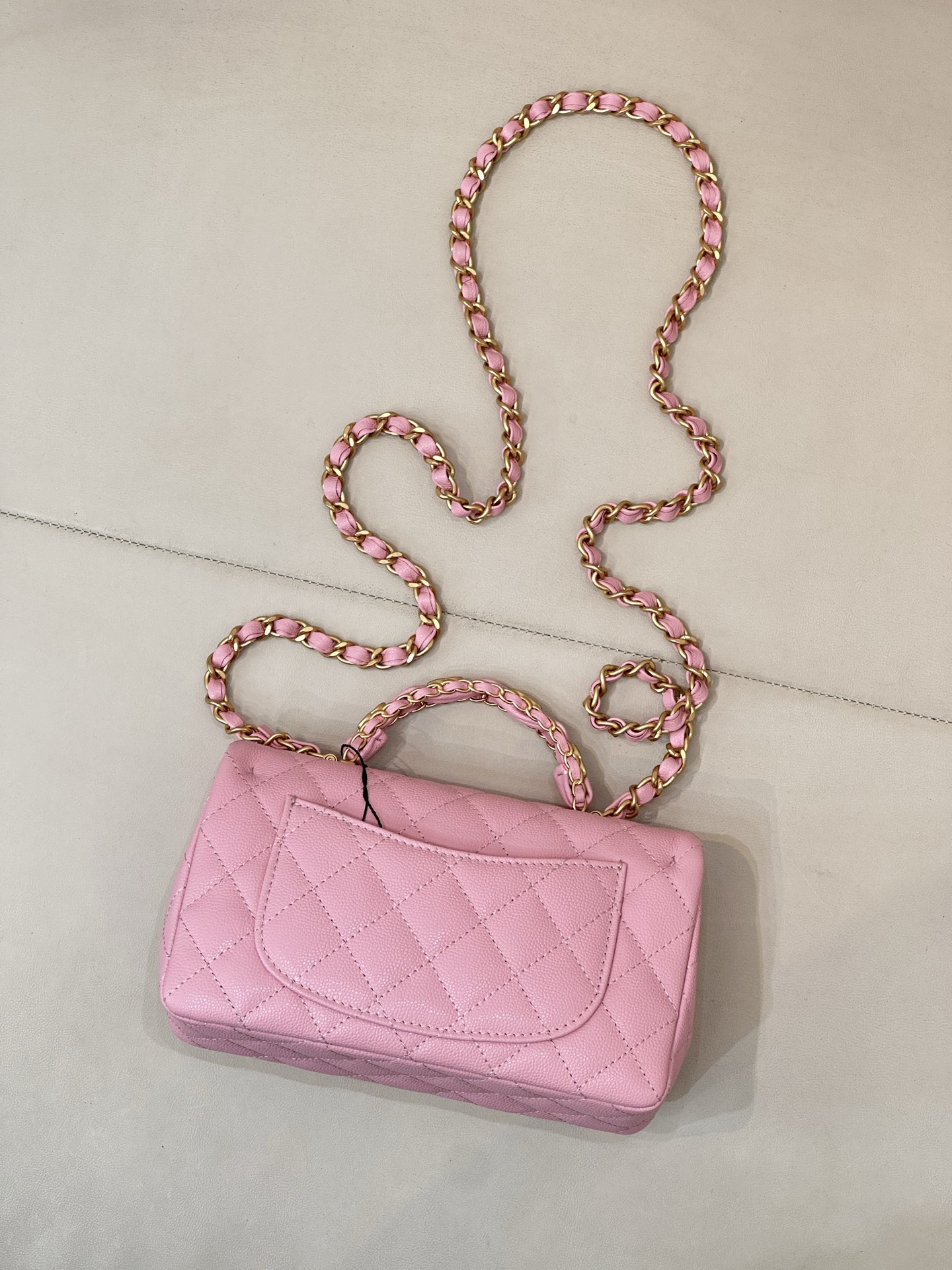 Chanel 24B Mini Classic Flap Bag in Pink - Image 9