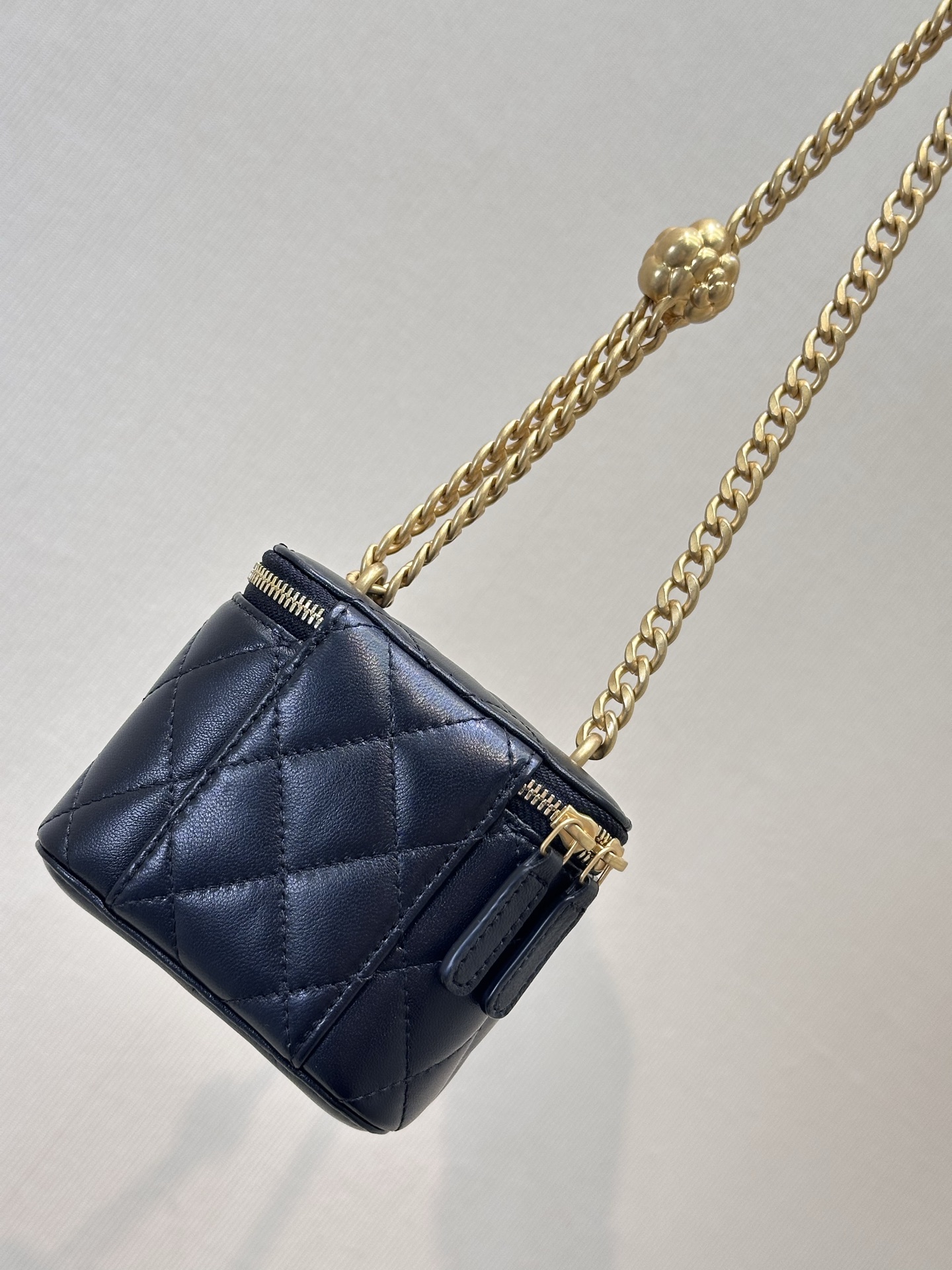 Mini Black Leather Chain Crossbody Bag - Image 9