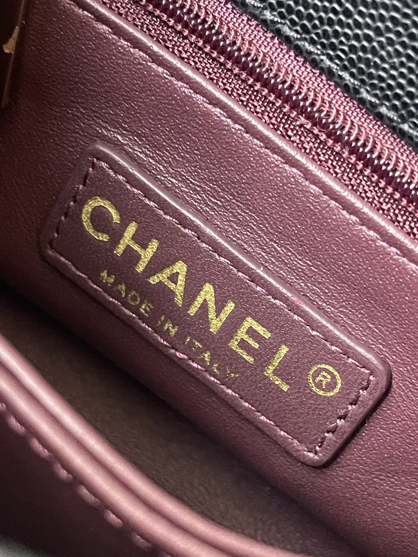 Chanel Coco Handle Mini Flap Top-Handle Bag in Burgundy Embossed Calfskin - Image 9
