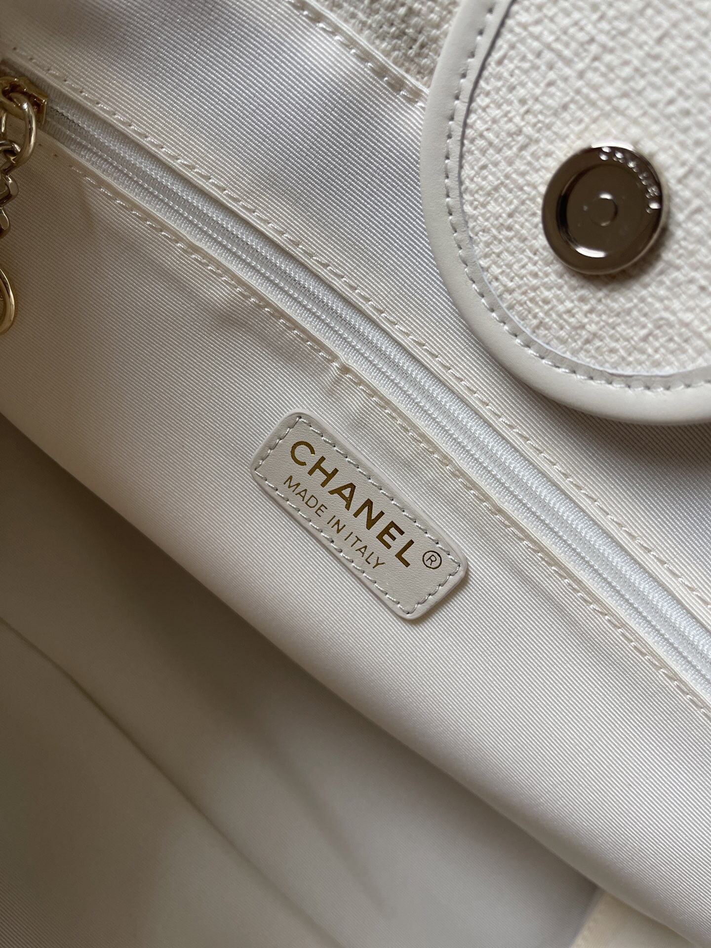 Chanel Travel Shopping Tote Bag in Apricot Yellow - Image 9