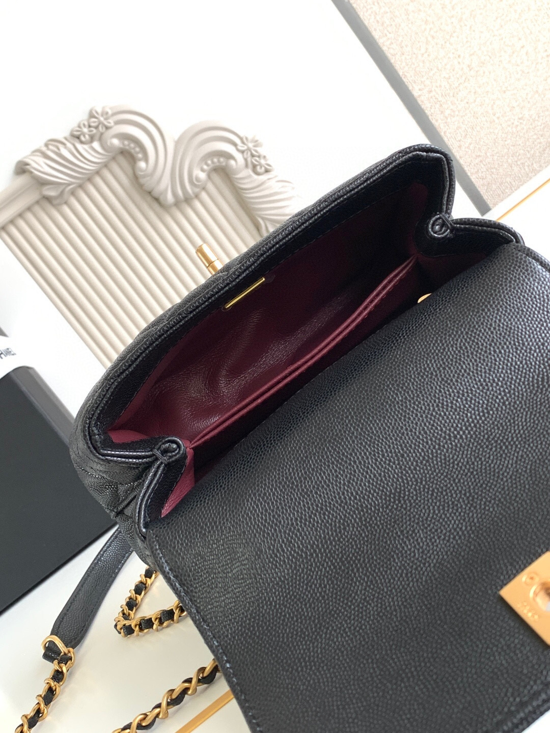 Chanel Mini Coco Handle Flap Handbag AS2215 - Image 9