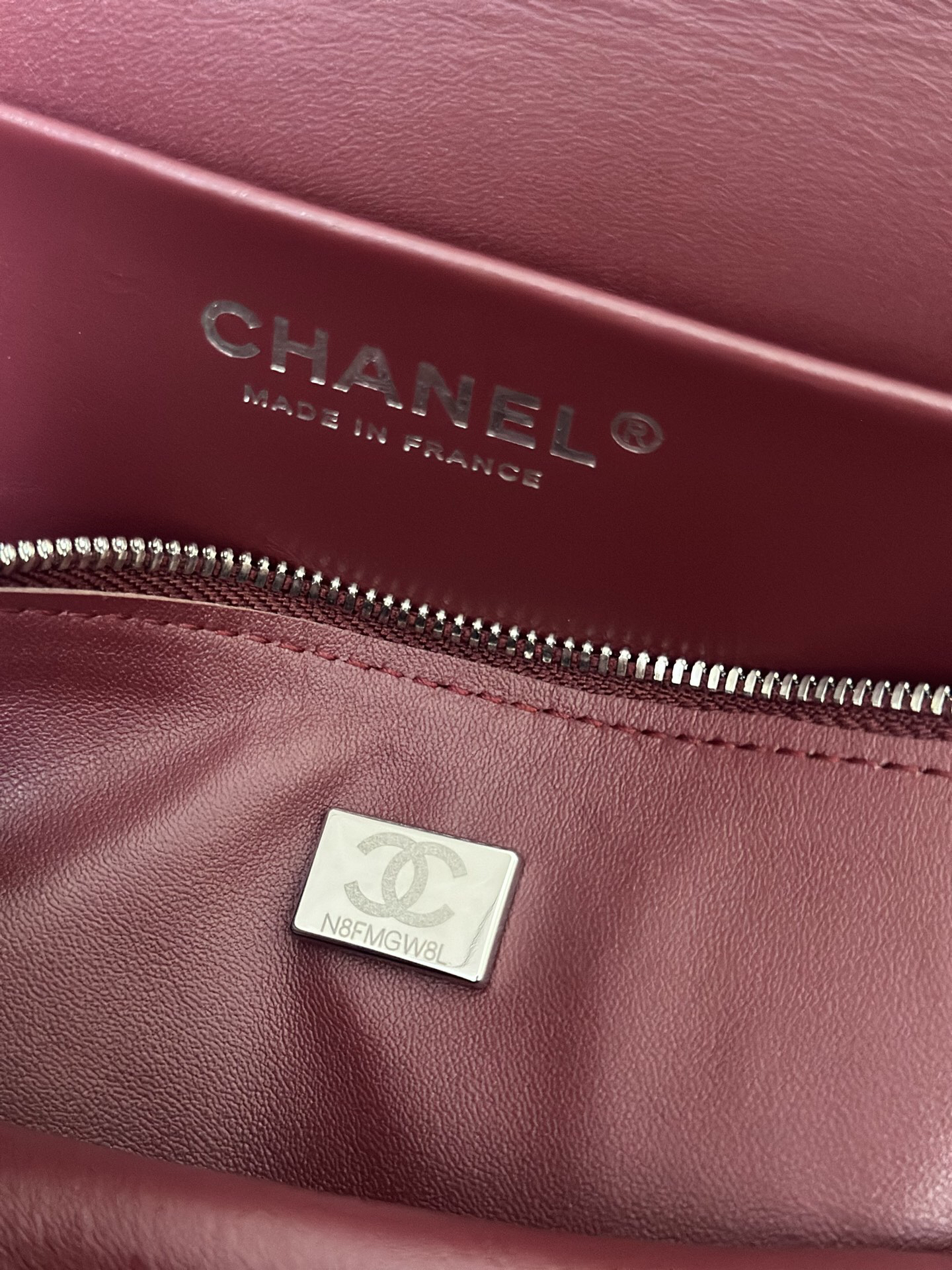 Chanel MIX Maxi Flap Bag in Burgundy with Silver-Tone Hardware - Image 9