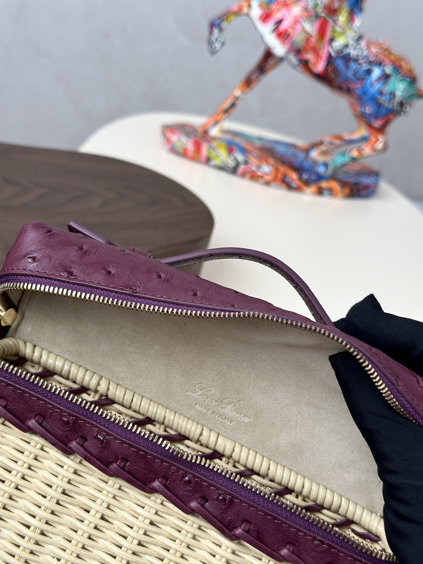 ExtraPocket Small Woven Bamboo Handbag - Image 9