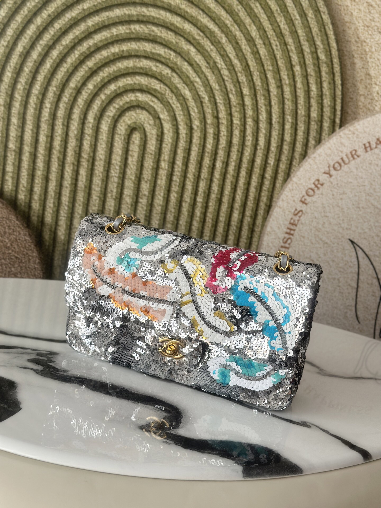 Chanel 25S Limited Edition Multicolor Sequin Silver CF Crossbody Bag - Image 9