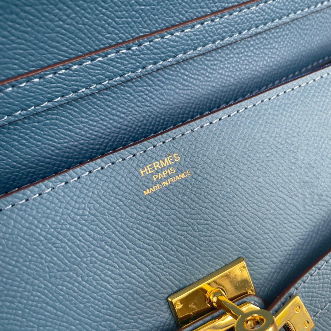 Hermes Kelly-Style Palm-Grain Cowhide Crossbody Bag - Image 9