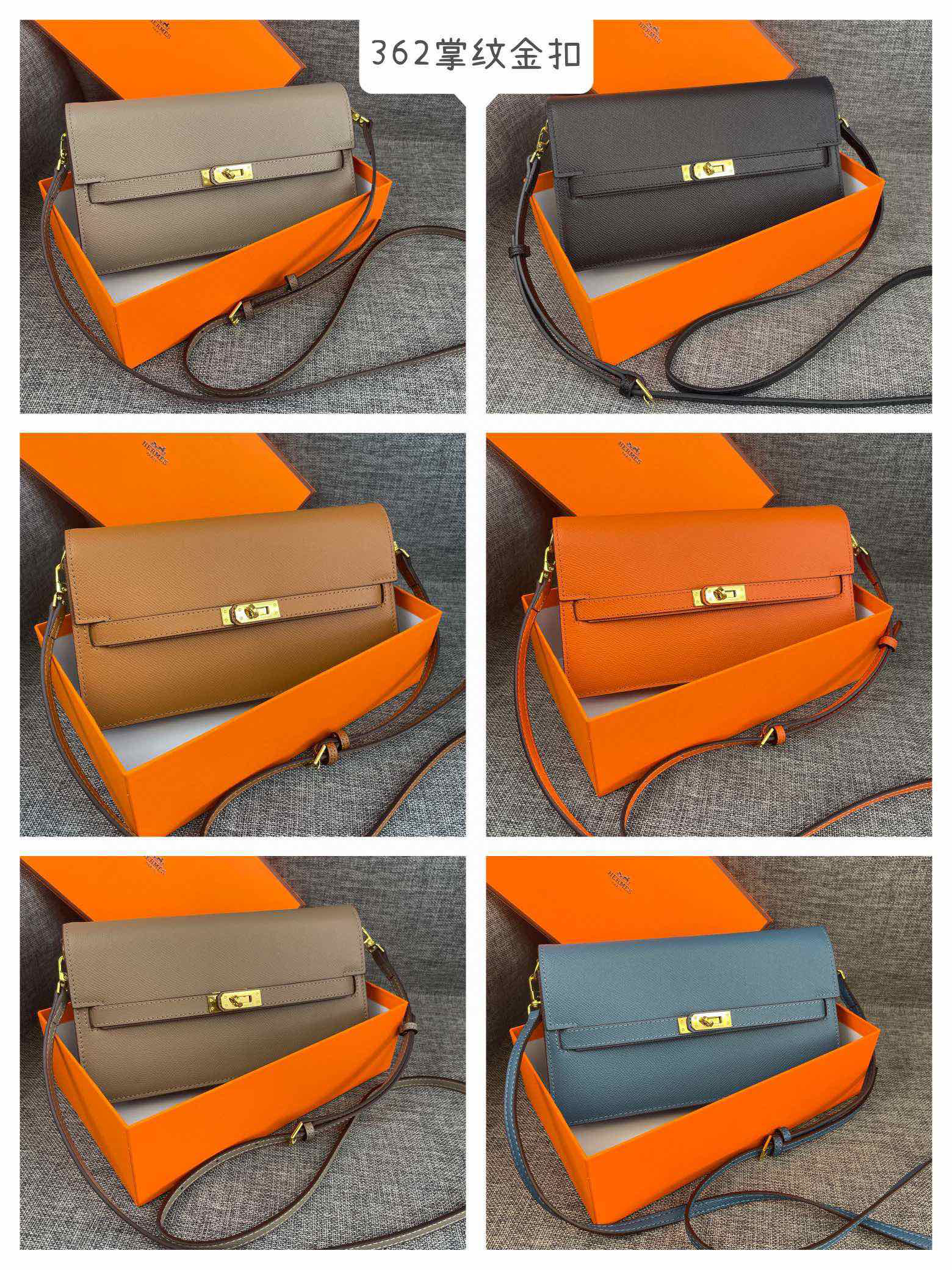 Hermès Kelly-Style Palm-Grain Leather Shoulder Crossbody Bag - Image 9