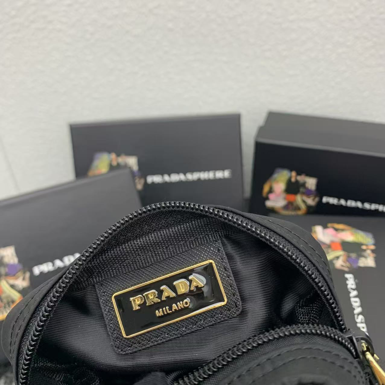 Prada Nylon Cosmetic Pouch with Triangle Logo - Image 9