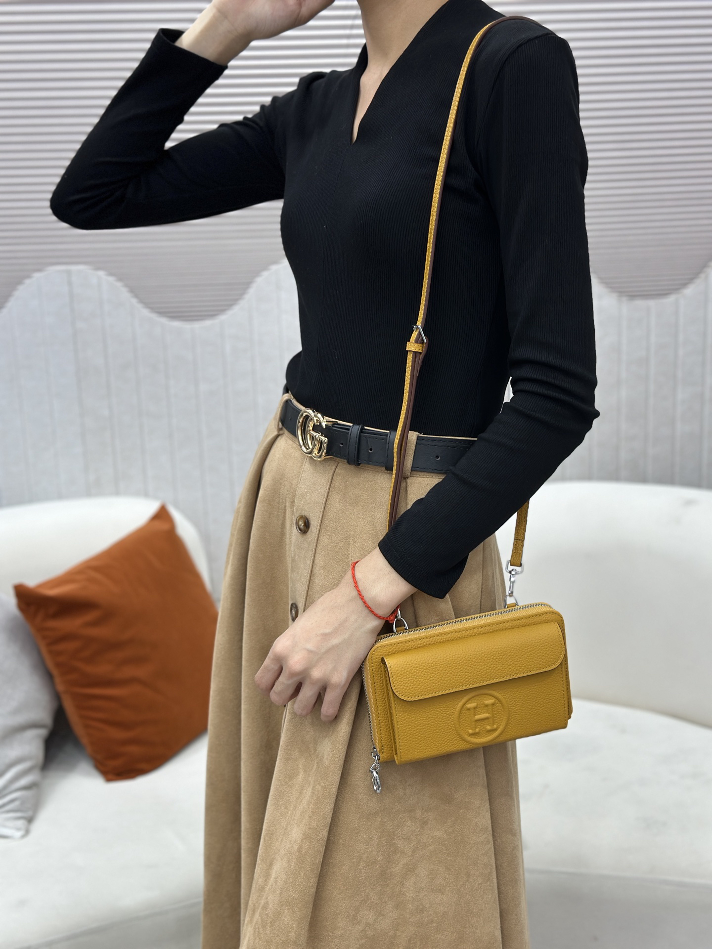 Hermès Togo Calfskin Crossbody Bag - Image 9