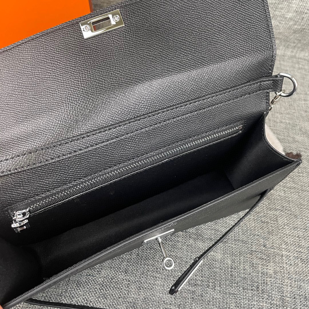 Hermès Kelly-Style Leather Shoulder Crossbody Bag - Image 9