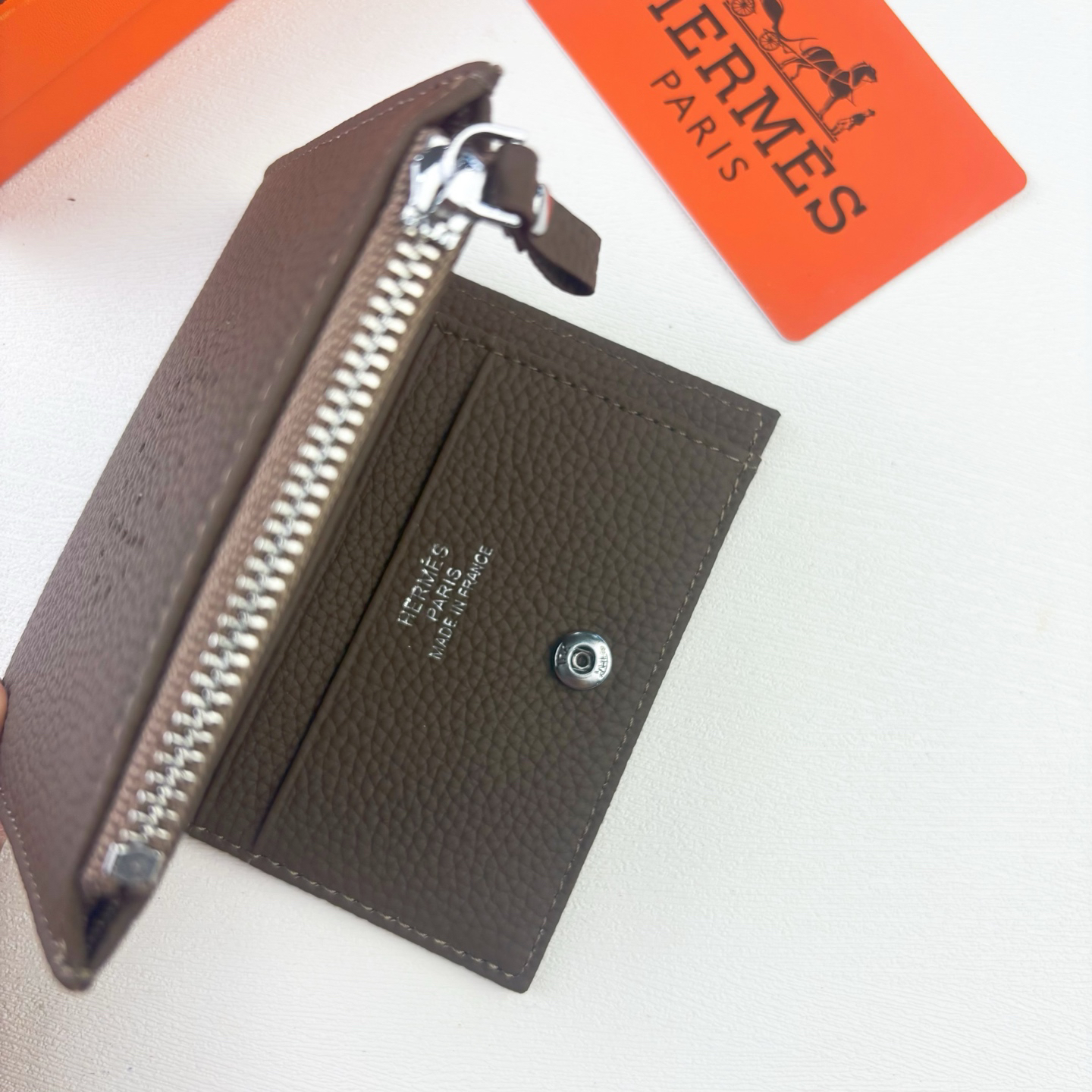 Hermès Silk’in Togo Leather Wallet - Image 9