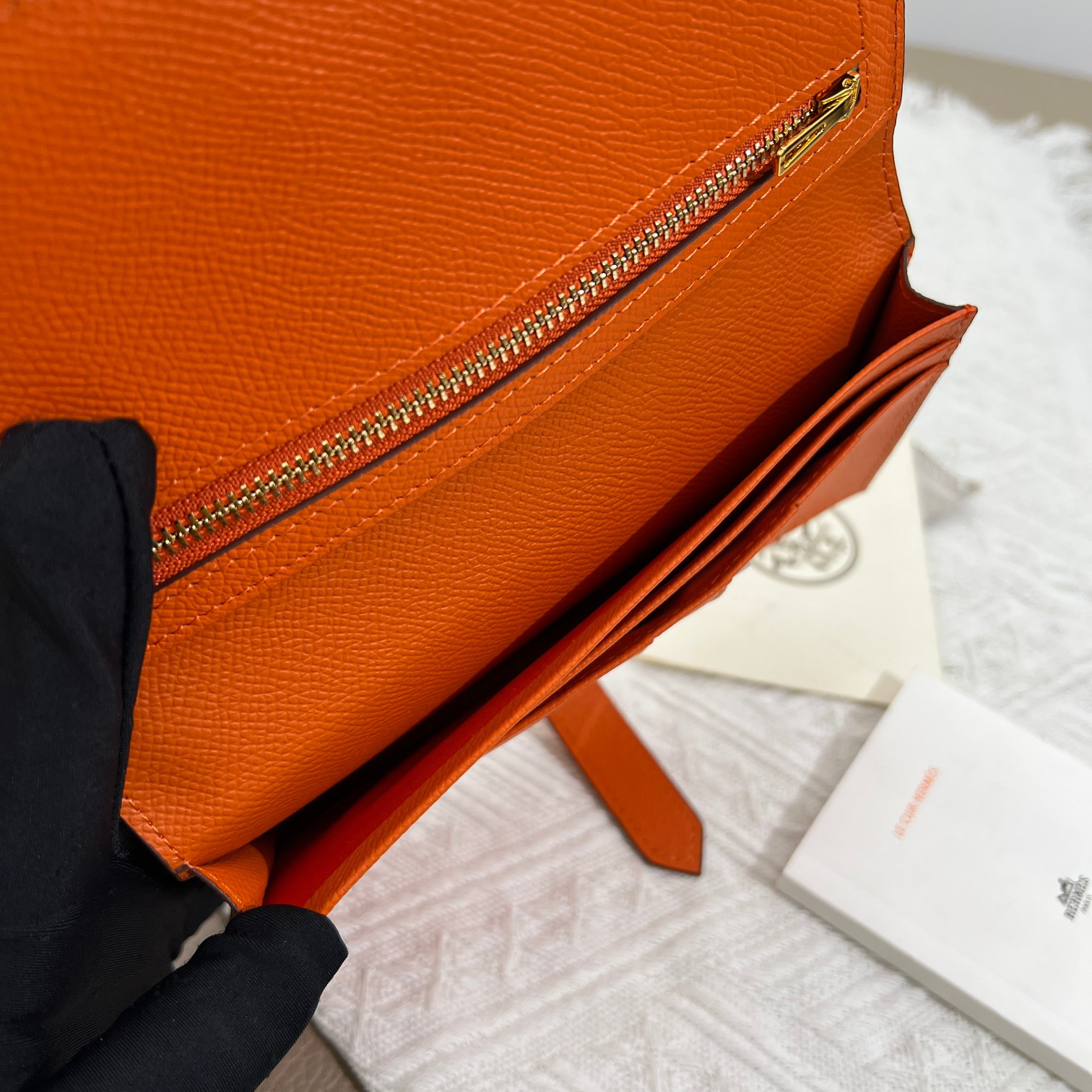 Hermes Women's Togo Leather Long Wallet - Image 9