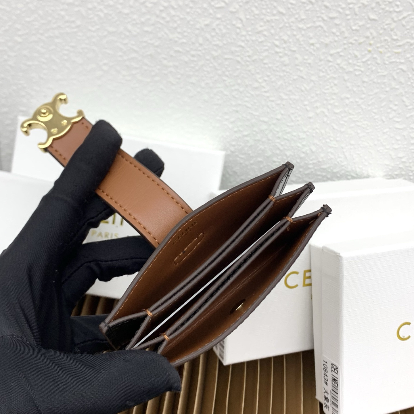 Celine ACCORDEON Triomphe Leather Card Holder - Image 9
