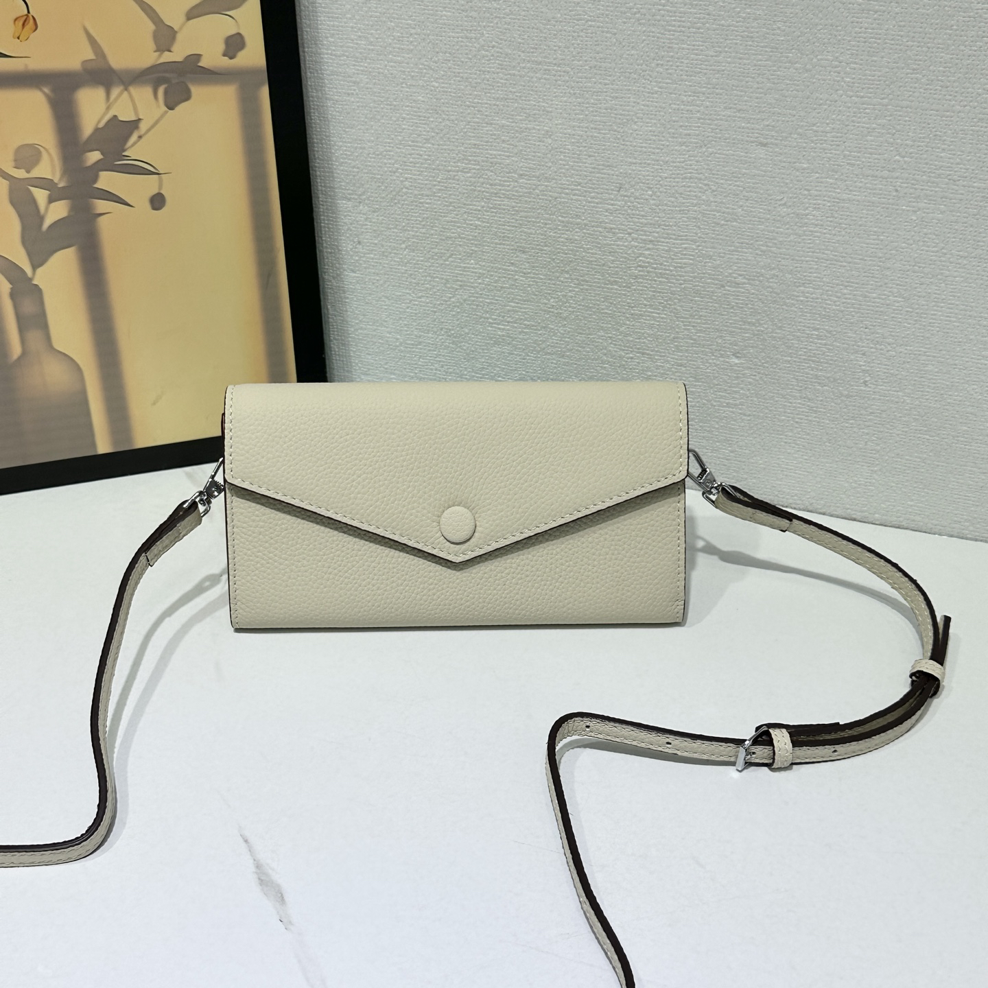 Hermès R.M.S Evercolor Togo Leather Crossbody Wallet Bag - Image 9