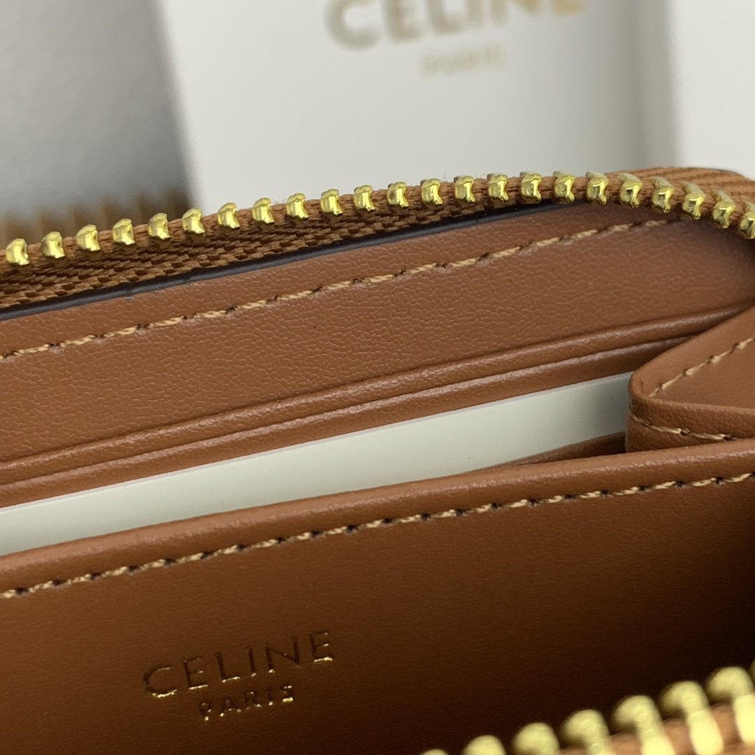 Celine Triomphe Cuir Compact Zipper Wallet - Image 9