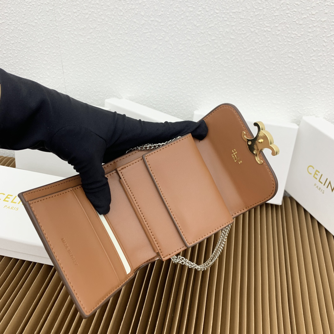 Celine Triomphe Small Embroidered Textile Wallet - Image 9