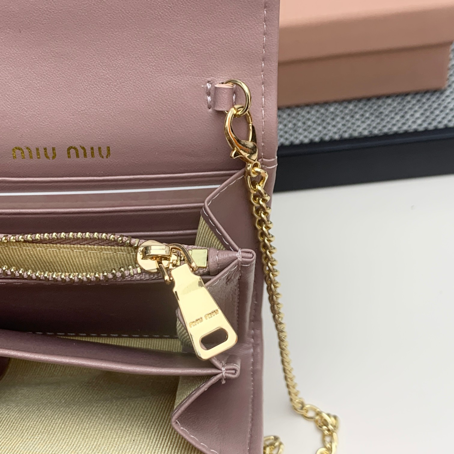 Miu Miu Lambskin Mini Zipper Coin Purse - Image 9
