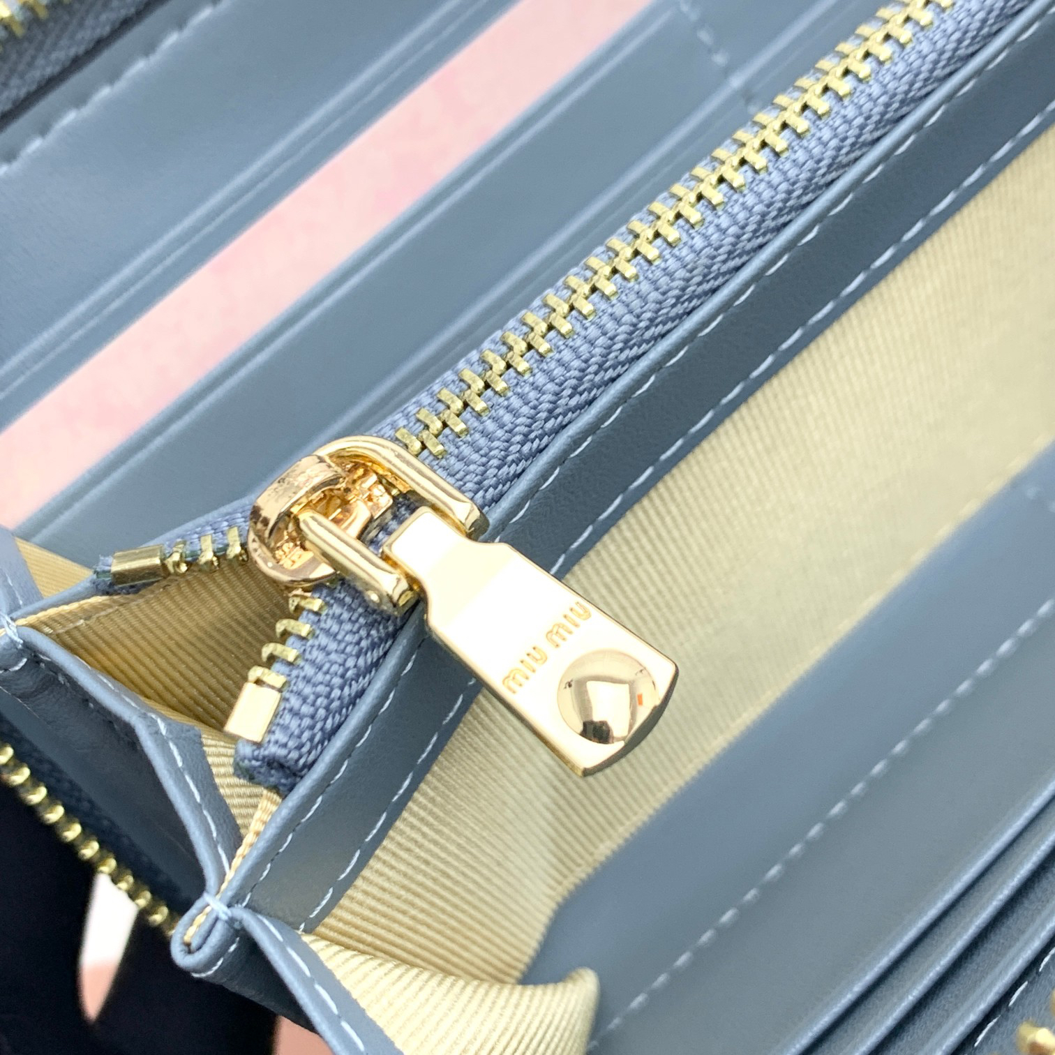 Miu Miu Lambskin Zip Wallet - Image 9